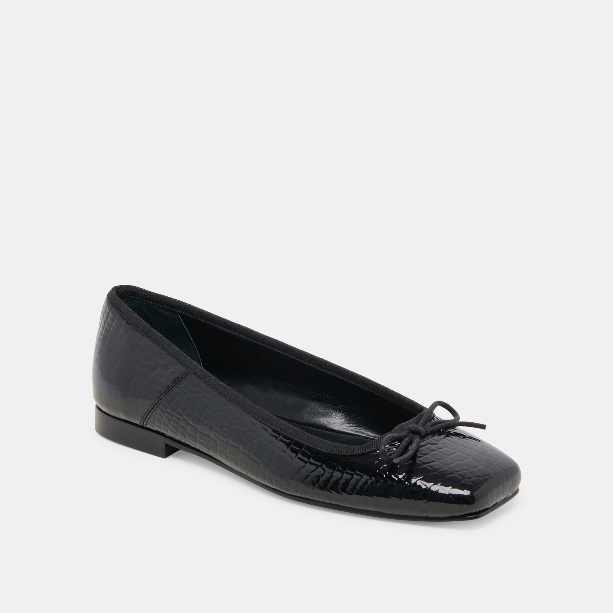 ANISA Noir Embossed Leather Ballet Flats - Comfortable Women's Shoes for Work, Travel & Casual Wear | re:vita