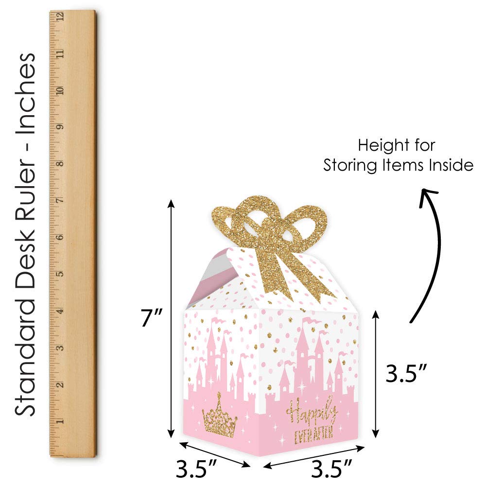 Little Princess Crown Gift Boxes - Pink & Gold Set of 12 for Baby Showers & Birthdays