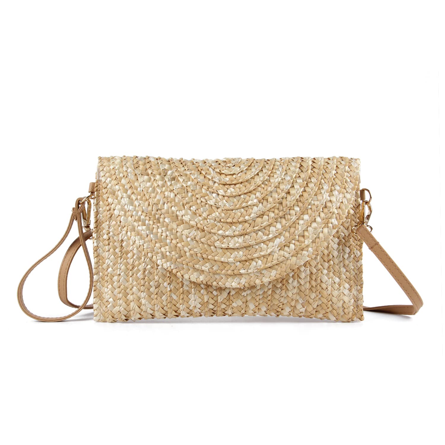 Women's Woven Straw Clutch Purse - Summer Beach Shoulder Bag for Women | Perfect for Beach Vacations, Pool Parties & Outdoor Events