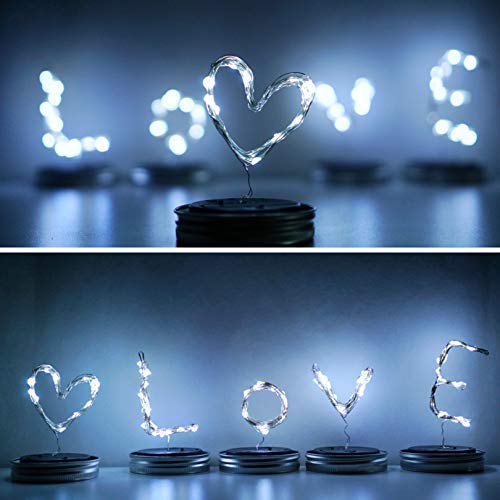 6 Pack Solar Mason Jar Lights - 20 LED Fairy String Lights with Hangers, Waterproof Firefly Lanterns for Outdoor Wedding, Garden, Patio & Christmas Decor (Cold White) | Perfect for Backyard Parties, Romantic Evenings & Holiday Lighting