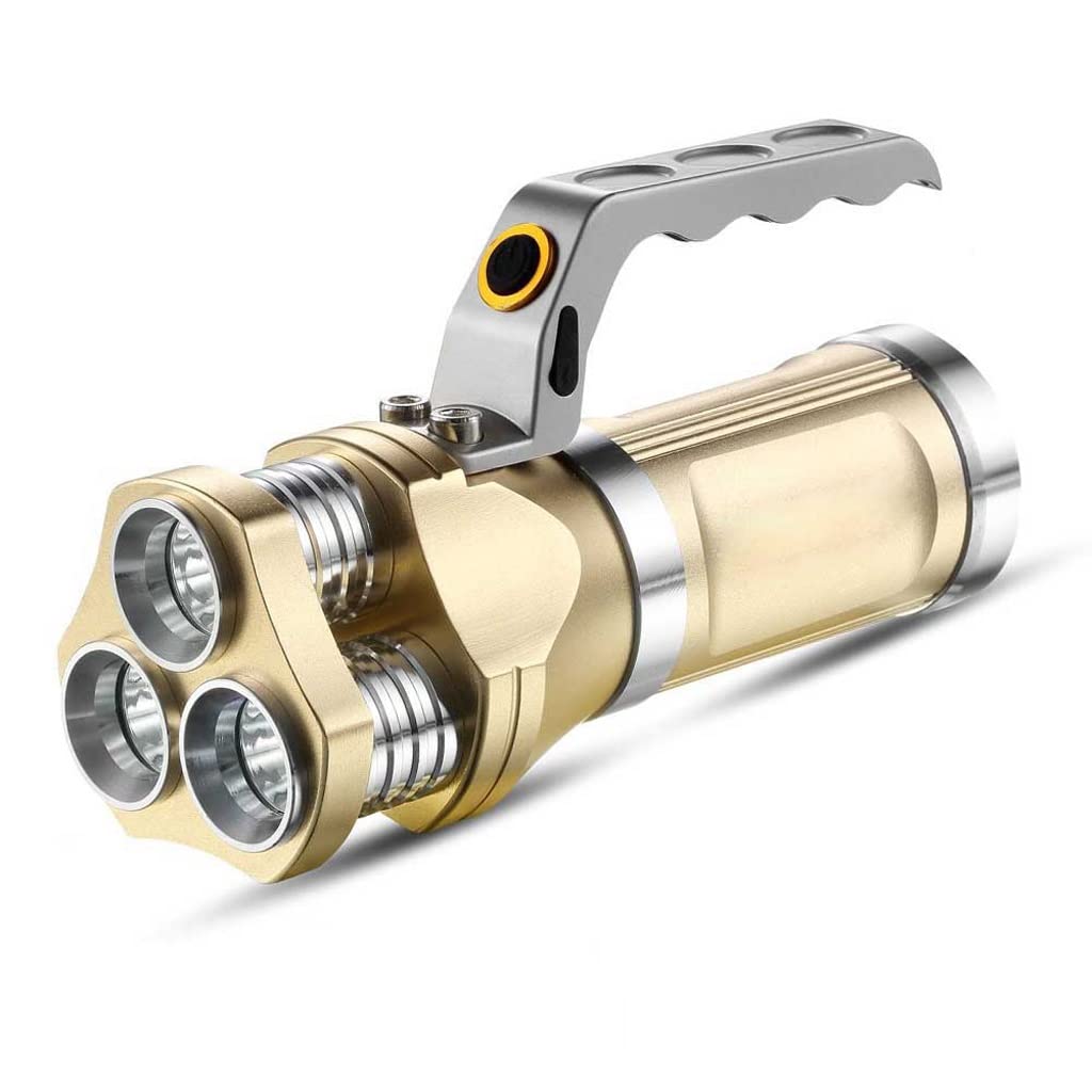 Rechargeable LED Flashlight with Bead Lamp - 1000LM Bright Searchlight for Camping, Hiking, Outdoor Adventures & Emergency Work Light (Waterproof, Durable) - Perfect for Night Fishing, Power Outages & Home Repairs