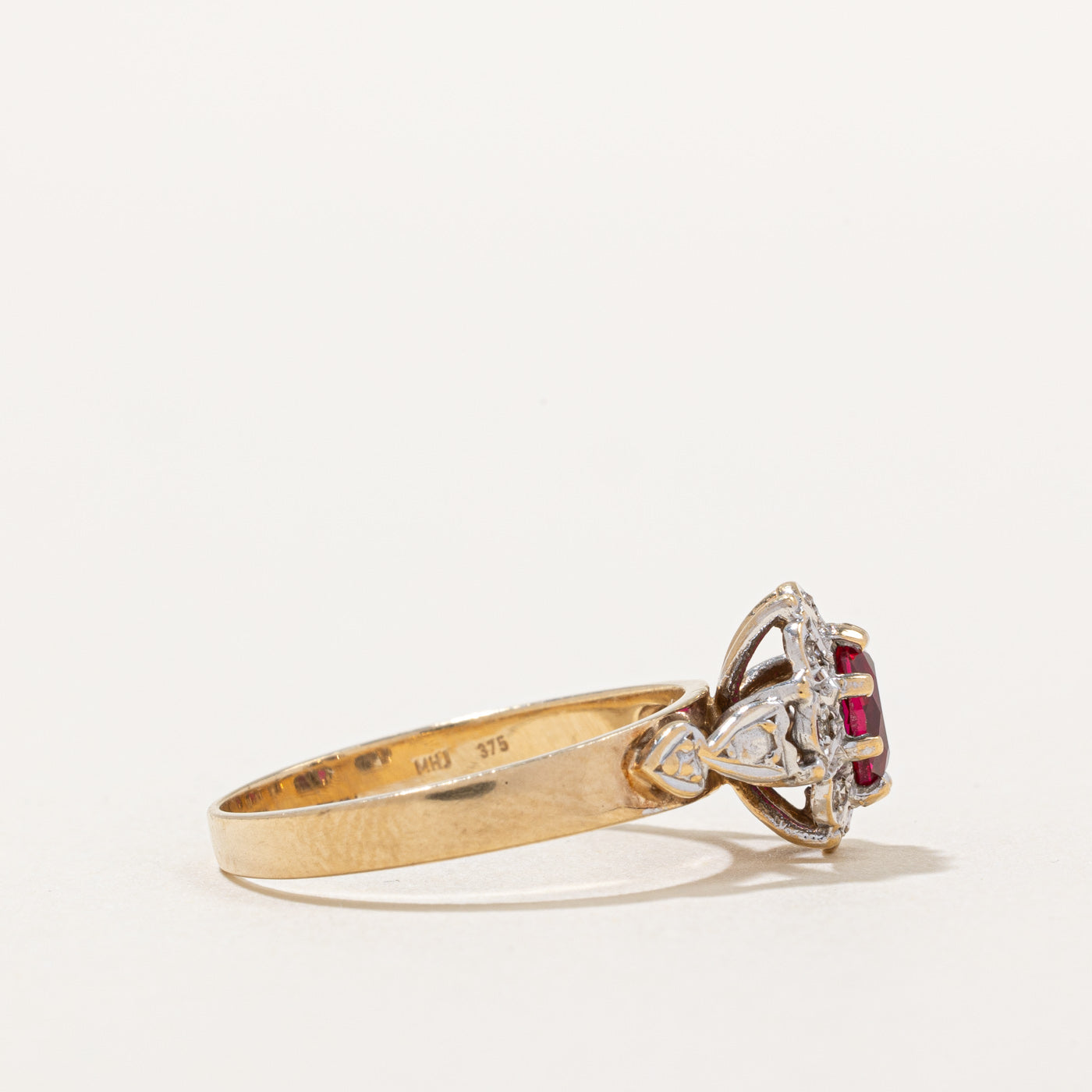 Exquisite 0.50ct Synthetic Ruby & 0.04ct Diamond Ring - Size 7.25 | Elegant Engagement, Anniversary & Gift Jewelry for Women | Perfect for Weddings, Date Nights & Special Occasions