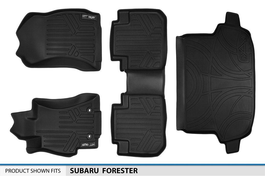 Premium SMARTLINER Custom Fit Floor Mats & Cargo Liner Set - Black - Perfect for 2014-2018 Subaru Forester - All-Weather Protection & Enhanced Interior Style - Ideal for Road Trips, Camping & Daily Commute