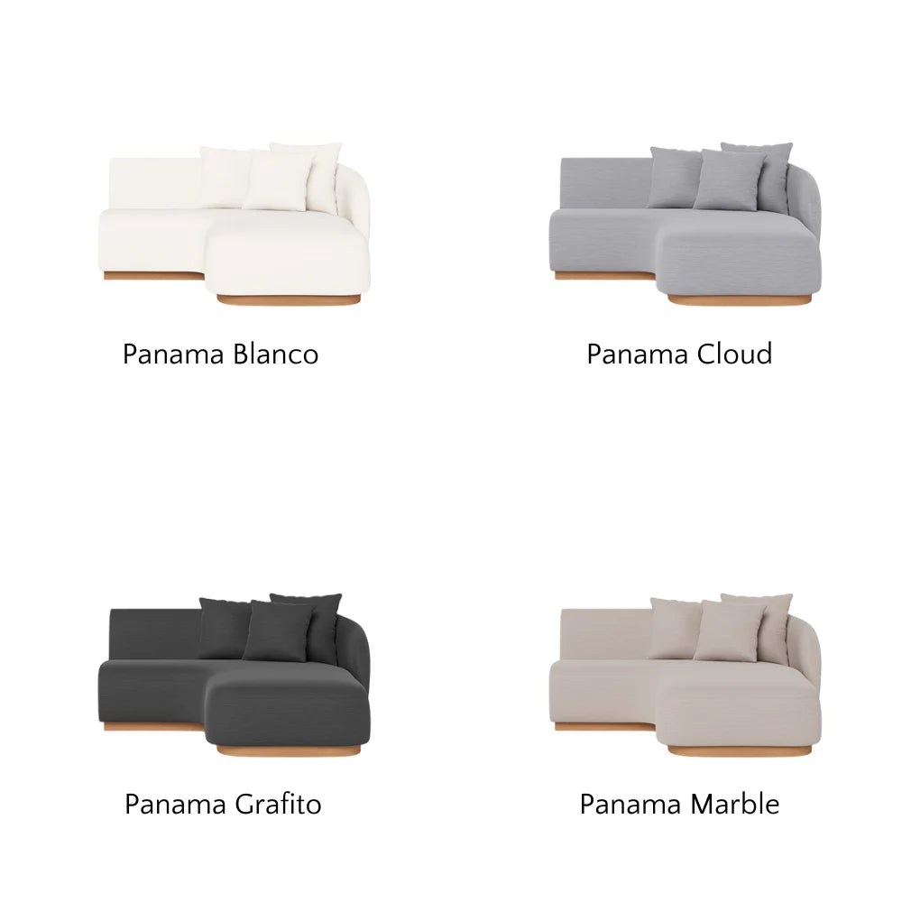 Como Outdoor Curved Chaise Lounge Right Sectional Sofa - Waterproof Wicker Patio Furniture for Poolside, Garden, and Backyard Relaxation