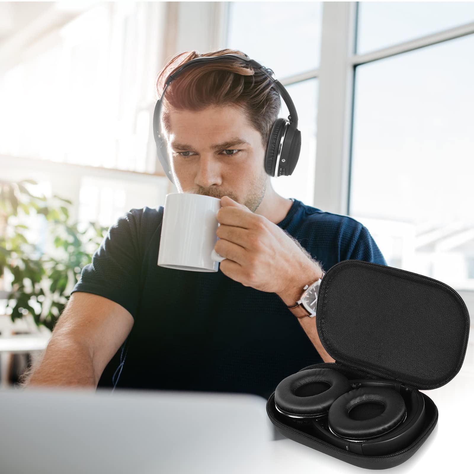 UrbanX UX35 Wireless Bluetooth Over-Ear Headphones with Hi-Res Audio, Deep Bass & Built-in Mic - Comfortable Stereo Earphones for Calls, Music & Gaming - Perfect for Commuting, Workouts & Travel