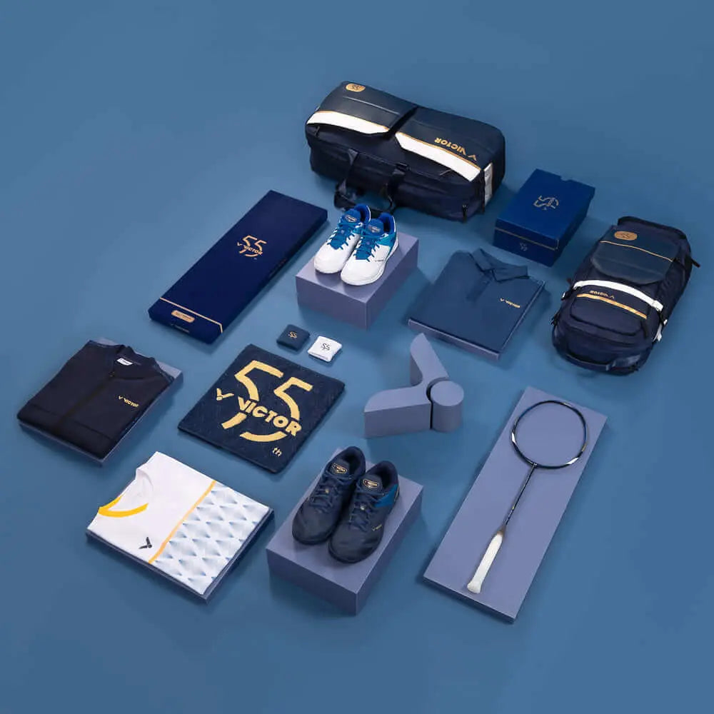 Victor 55th Anniversary Edition T5501B Tournament Performance Polo Shirt - Navy Blue - Moisture Wicking Golf & Tennis Shirt for Men - Perfect for Sports, Casual Wear & Outdoor Activities
