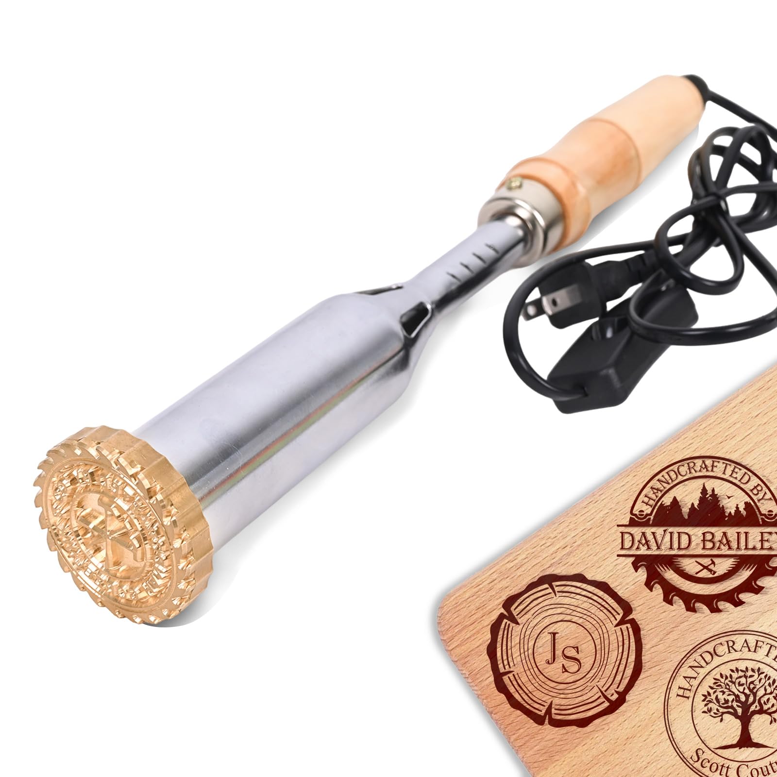 Custom Electric Branding Iron for Wood Burning - 1.5 Inch 300W Durable Metal Logo Stamp for Leather, Meat & DIY Crafts - Personalized Wedding Gifts & Handmade Woodworking Tools - Perfect for DIY Projects, BBQ Branding & Personalized Souvenirs