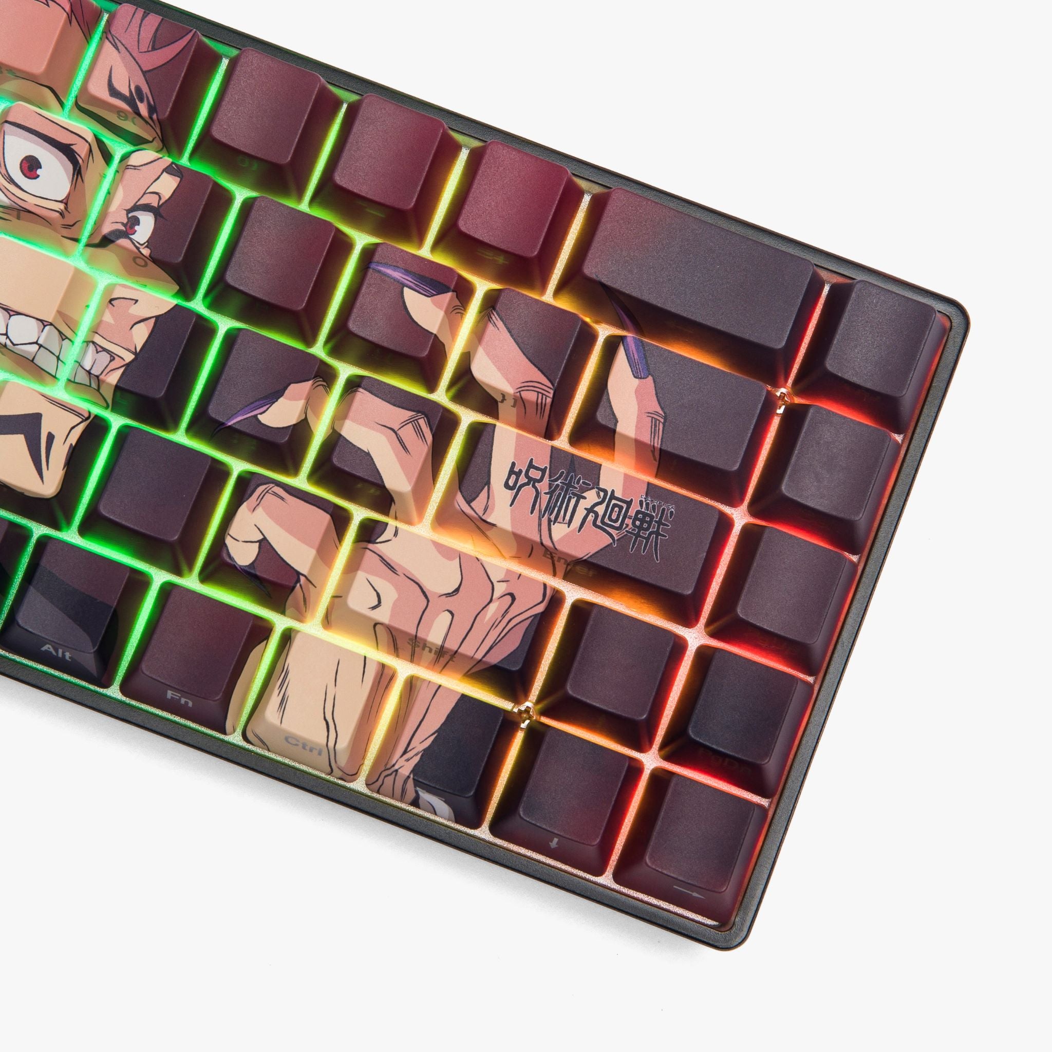 JJK x HG Basecamp 65 Mechanical Keyboard - Sukuna Themed Custom Gaming Keyboard with RGB Backlight | Perfect for Anime Fans, Esports & Office Work