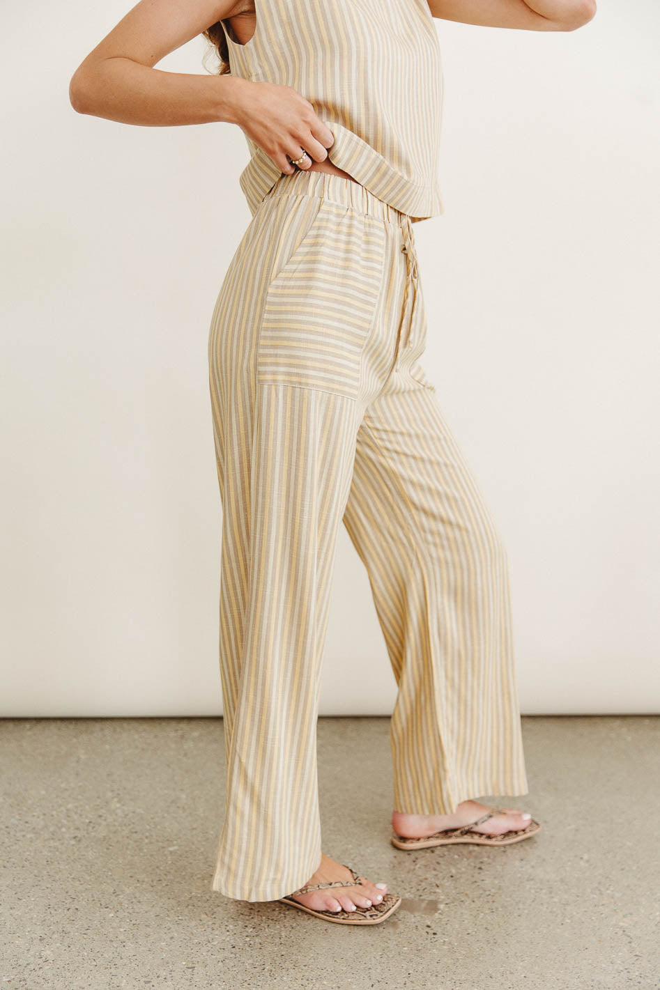 Alix Striped Wide Leg Pants for Women - Comfortable High Waisted Lounge Pants - Perfect for Yoga, Travel & Casual Wear - FINAL SALE