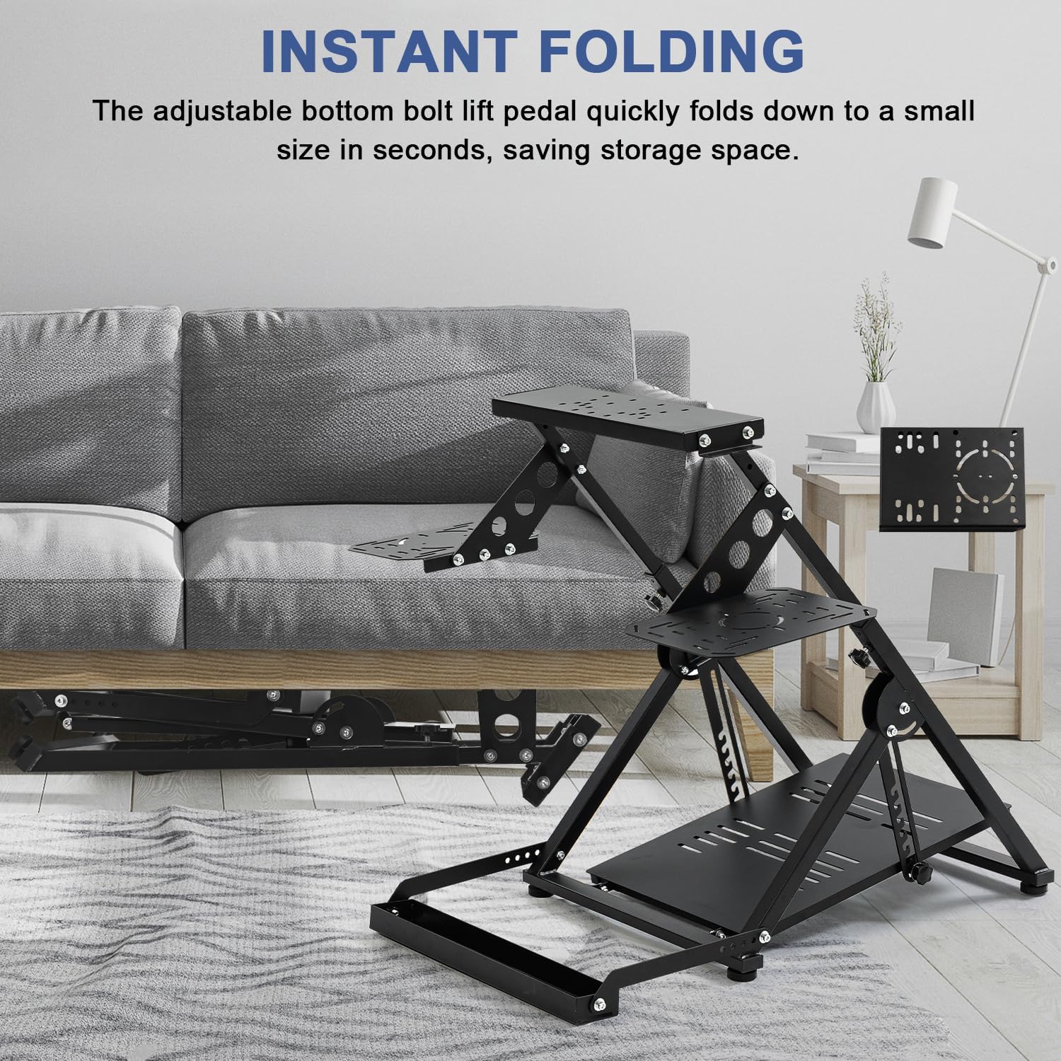 Anman Foldable Flight Simulation Cockpit 3.0 - Adjustable Racing Simulator Cockpit for Logitech, Thrustmaster, HOTAS Warthog & Fanatec (Steering Wheel Not Included) | Perfect for Flight & Racing Sims, Home Gaming Setup & Professional Training