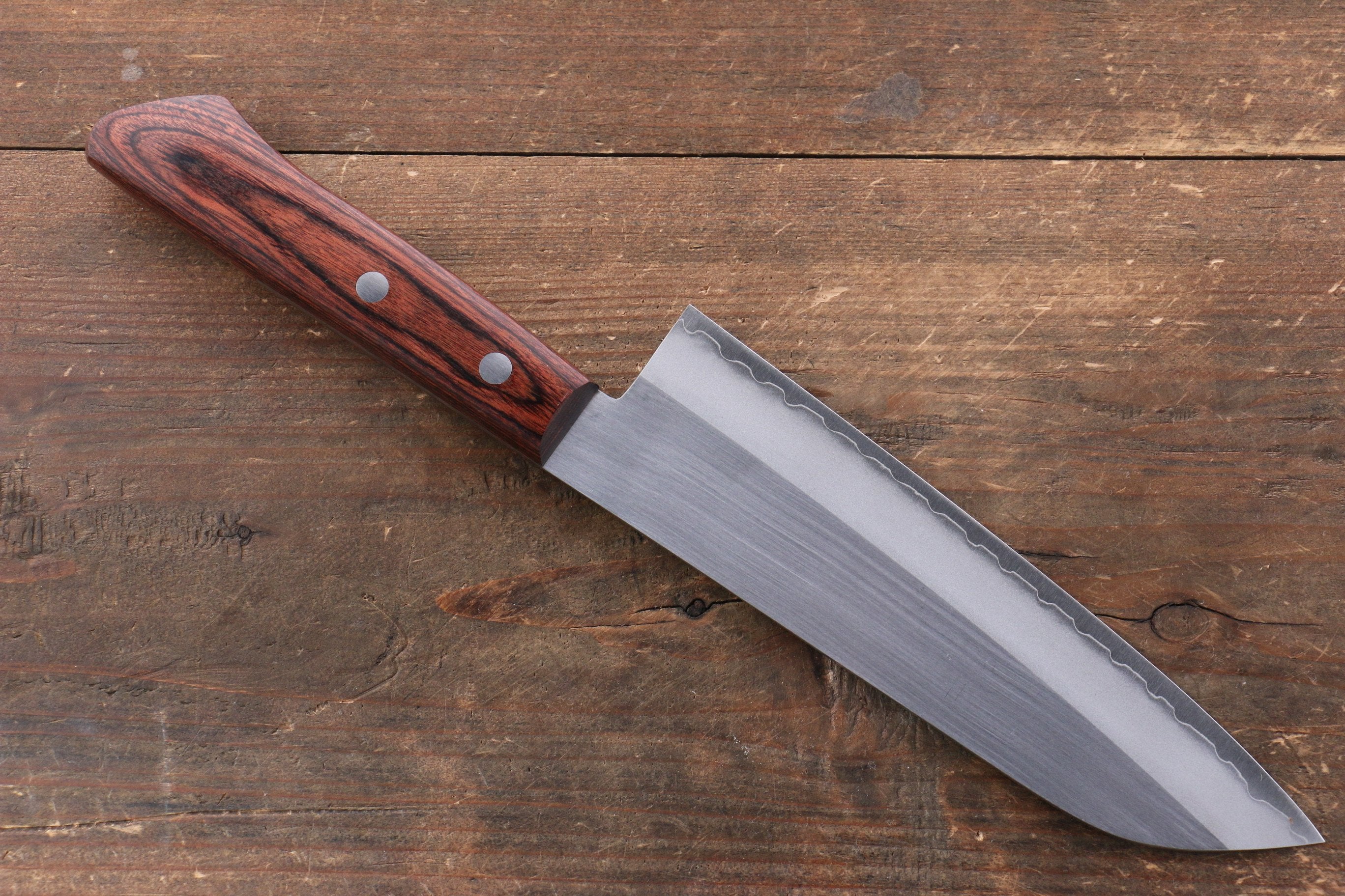 Premium Kunihira VG1 Santoku Knife 170mm - Japanese Migaki Finish with Mahogany Handle - Perfect for Slicing, Dicing & Chopping Vegetables, Meat & Fish
