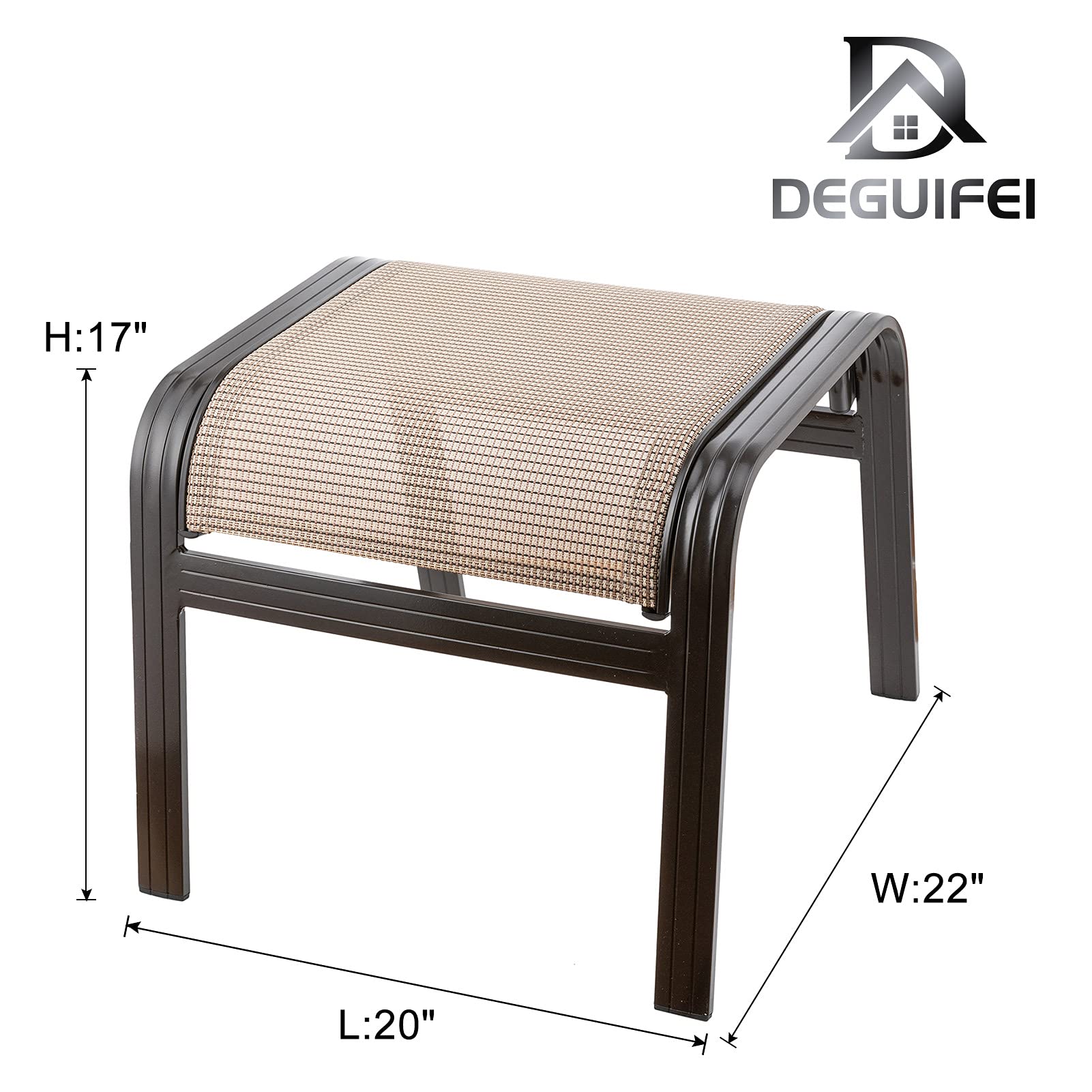 2-Piece Brown Wicker Patio Ottoman Set - Aluminum Outdoor Footstool & Footrest for Garden, Poolside, or Deck - Durable Small Seating Furniture for Relaxation