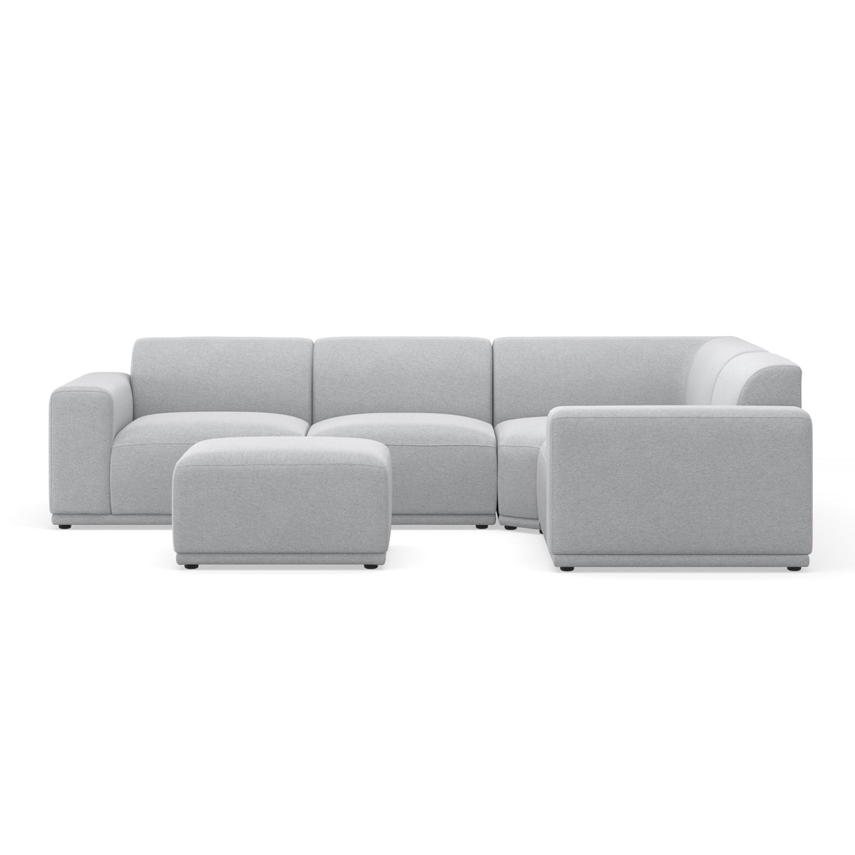 Bailey Fabric 4-Seater Corner Modular Sofa Set - Modern L-Shaped Sectional Couch with Removable Covers for Living Room, Lounge & Family Room