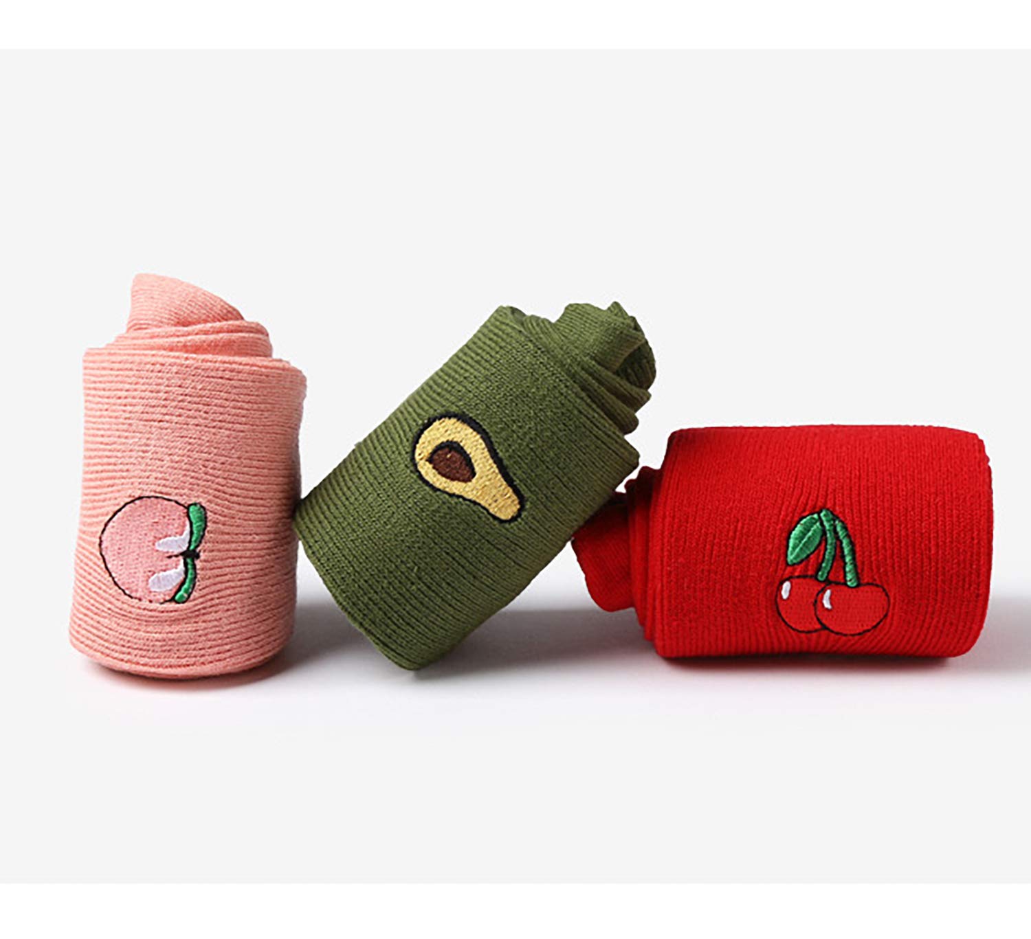 Women's Fruit Print Crew Socks - Funny Cute Long Cotton Socks for Women - Perfect for Casual Wear, Gifts & Everyday Comfort