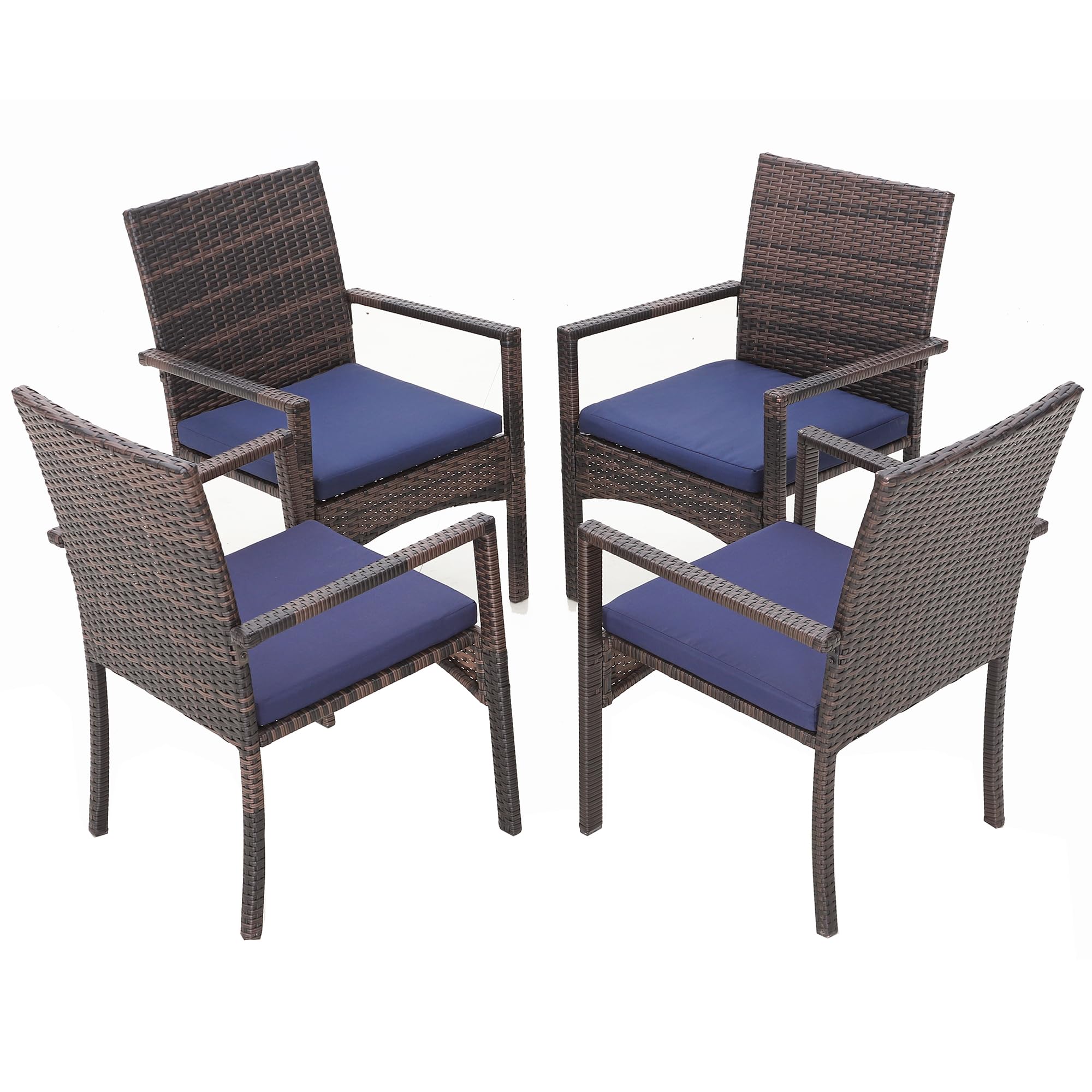 Sophia & William 6-Piece Outdoor Patio Dining Set with Wood Table, Rattan Chairs & Bench - Perfect for Backyard, Deck, Porch & Garden Gatherings | Durable Weather-Resistant Furniture for Outdoor Entertaining