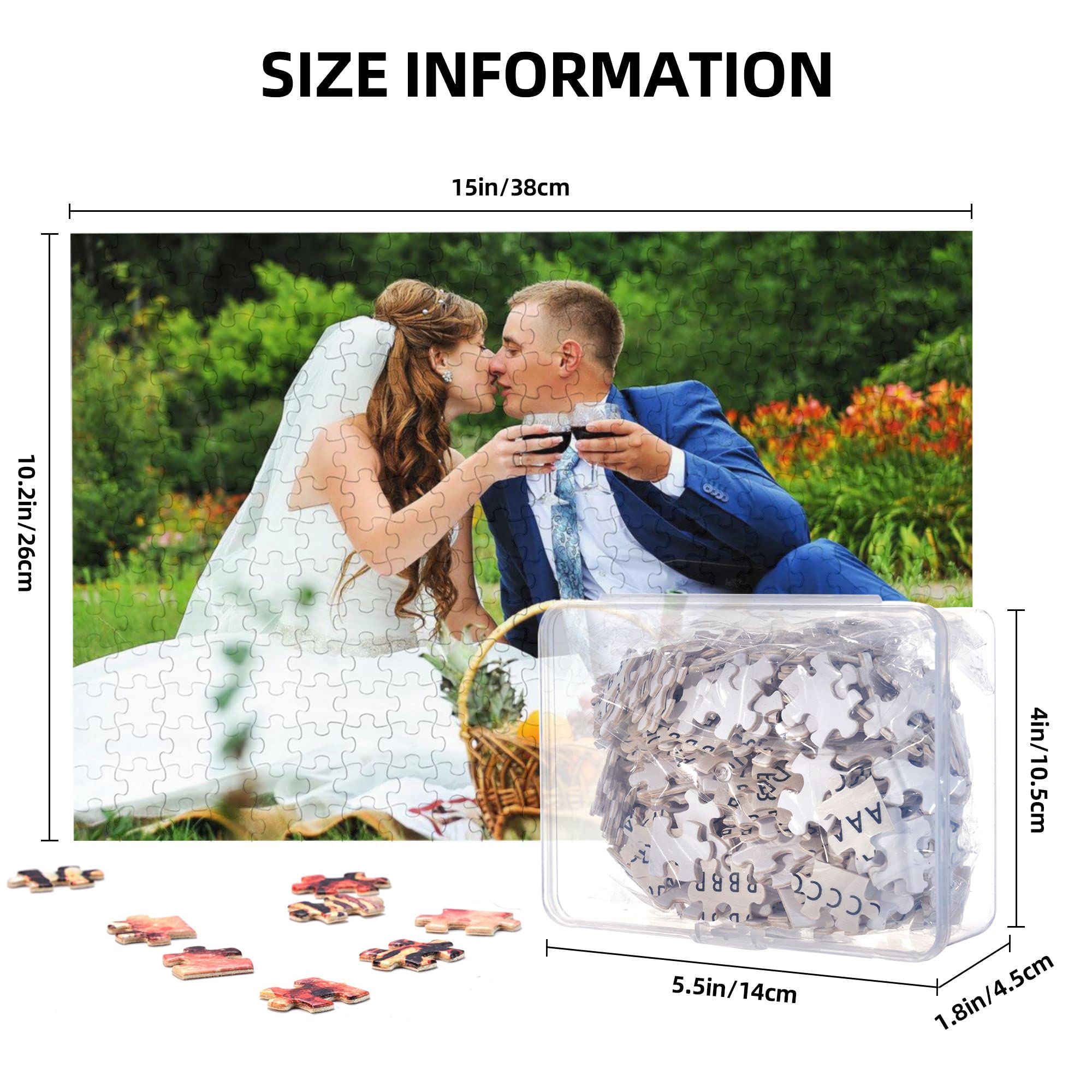 Custom Photo Jigsaw Puzzle 300/500/1000 Pieces - Personalized Gift for Adults & Kids, Family, Wedding, Graduation | Fun DIY Activity for Home, Party & Special Occasions