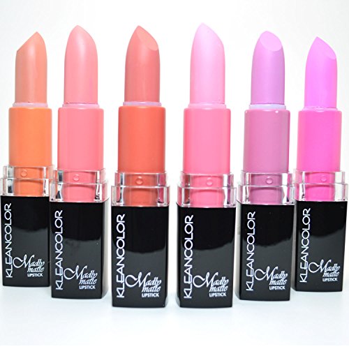 KLEANCOLOR Madly Matte Lipstick Set - 6 Bold & Vivid Shades (Pink, Apricot) with Free Earrings | Long-Lasting Matte Finish for Day & Night Wear | Cruelty-Free Makeup Gift Set