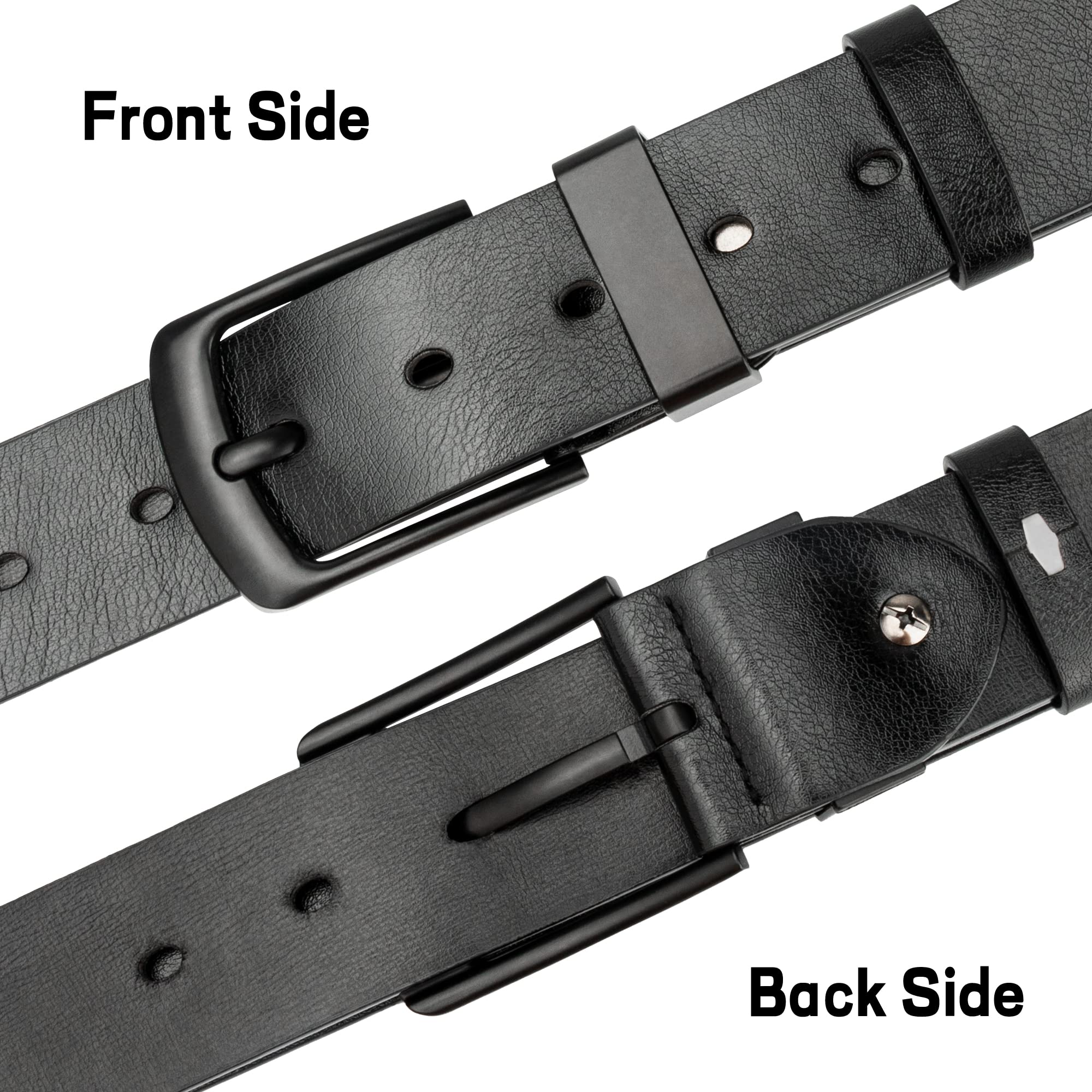 Maikun Men's Casual Dress Belt - Genuine Leather Black Belt for Jeans & Pants | Stylish & Durable Fashion Accessory for Office, Wedding & Daily Wear