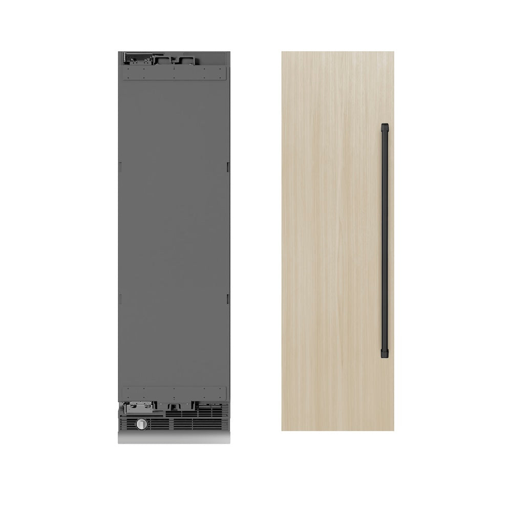 ZLINE Autograph Edition 24 Inch 12.4 Cu Ft Panel Ready Column Freezer with Graphite Gray Interior & Matte Black Accents - Perfect for Home Bars, Basements & Commercial Kitchens (RBCFVZ 24 MB)