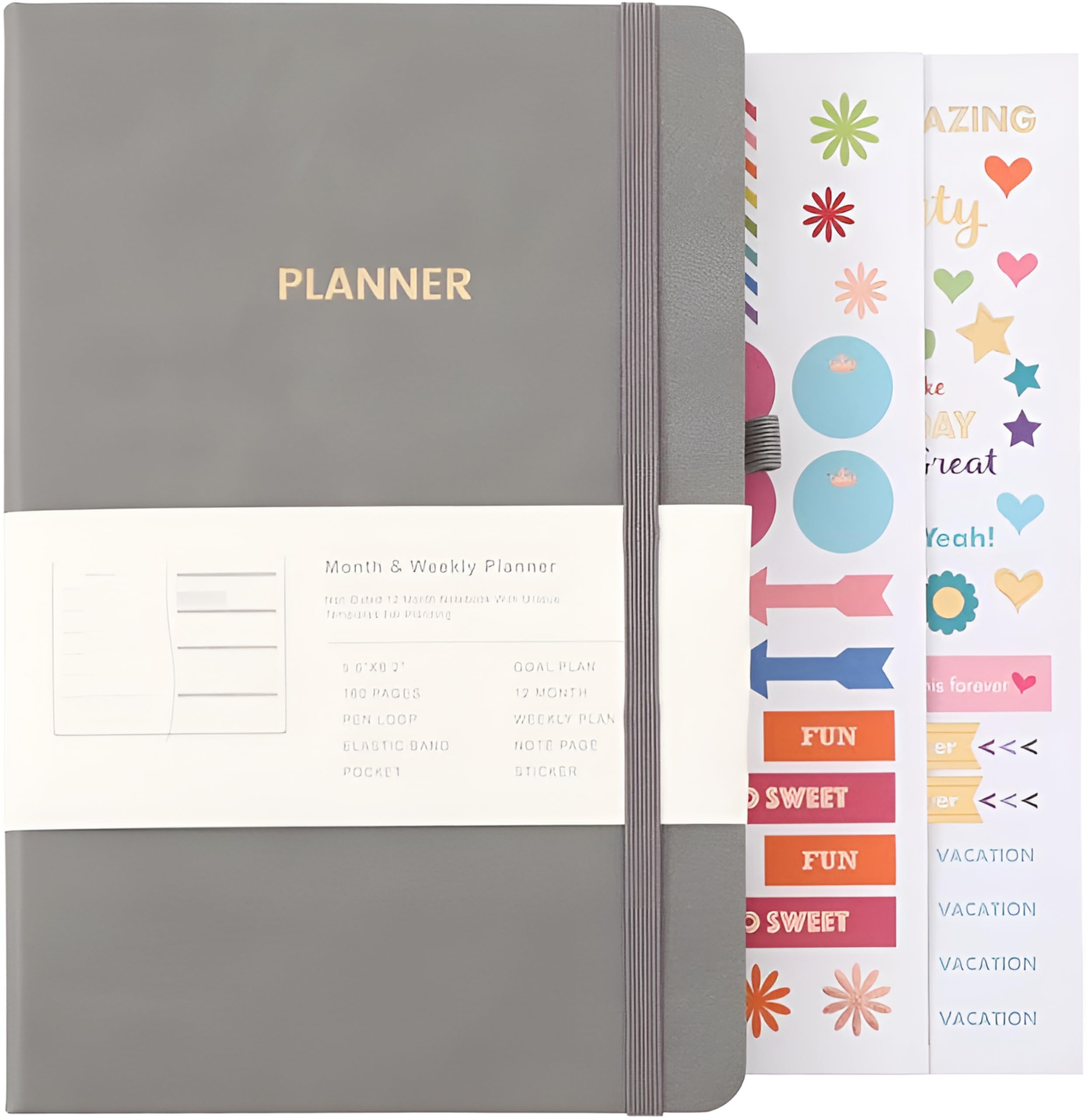 2024-2025 Undated Academic Planner - Weekly & Monthly Hardcover Organizer (5.6
