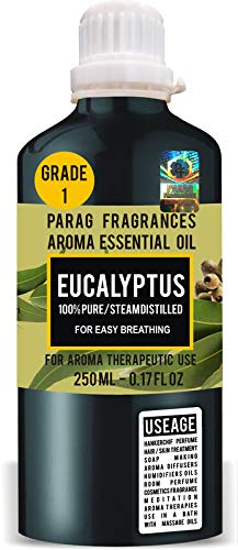Parag Fragrances Eucalyptus Essential Oil 250ml – Pure Aromatherapy Oil for Soap Making, Candles, Diffusers, Massage, Bath & Skin Care | Relaxing Scent for Home Spa & Wellness