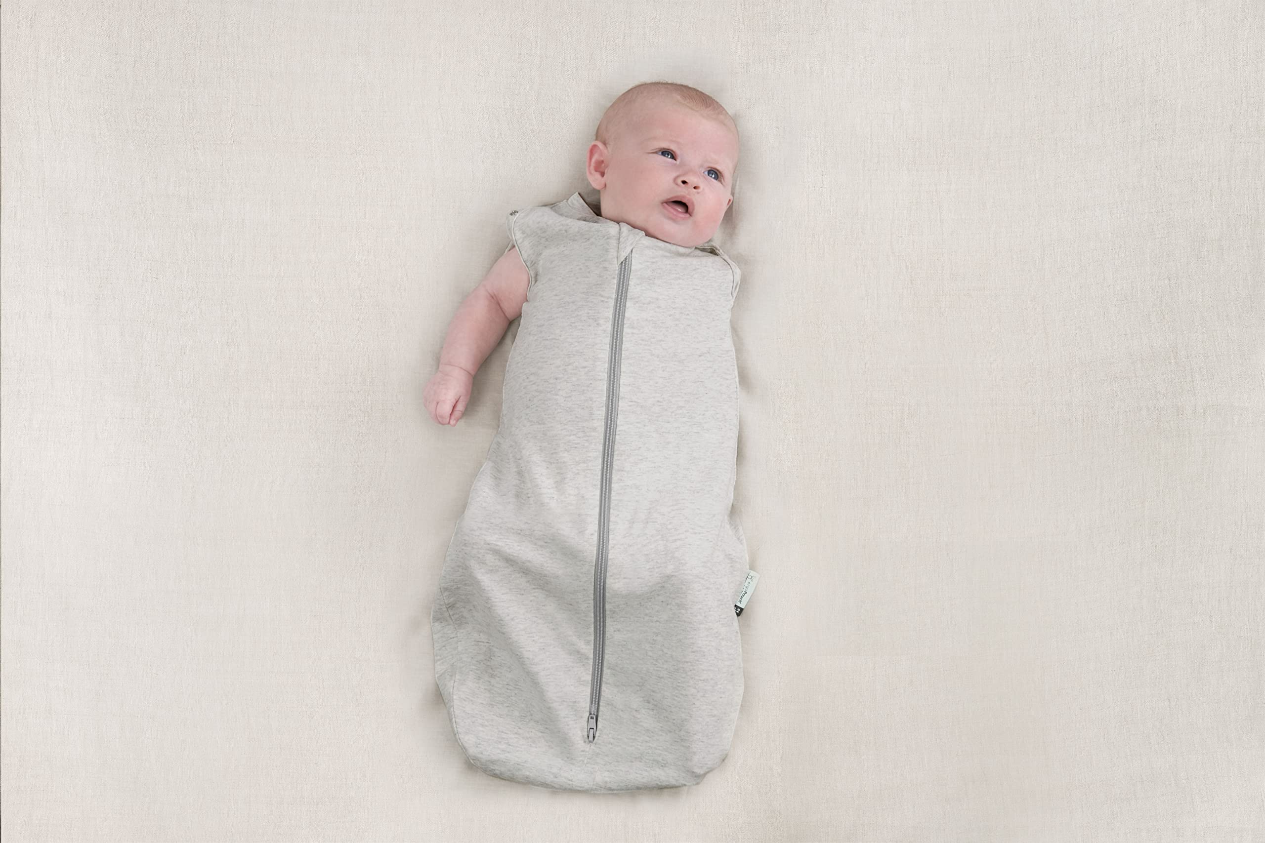 ergoPouch Ergococoon 0.2 Tog Grey Marle Swaddle Sack - Soft Cotton Baby Sleep Sack for Newborns 0-3 Months - Perfect for Nursery, Naptime & Baby Shower Gifts