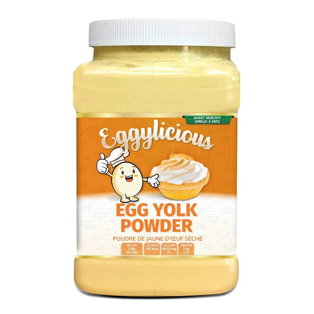 Premium Egg Yolk Powder - 100% Natural Dried Egg Protein Powder from Fresh Pasteurized Eggs | Non-GMO, No Additives | Perfect for Baking, Smoothies, Protein Shakes & Cooking | 1lb (16oz) Bulk Pack