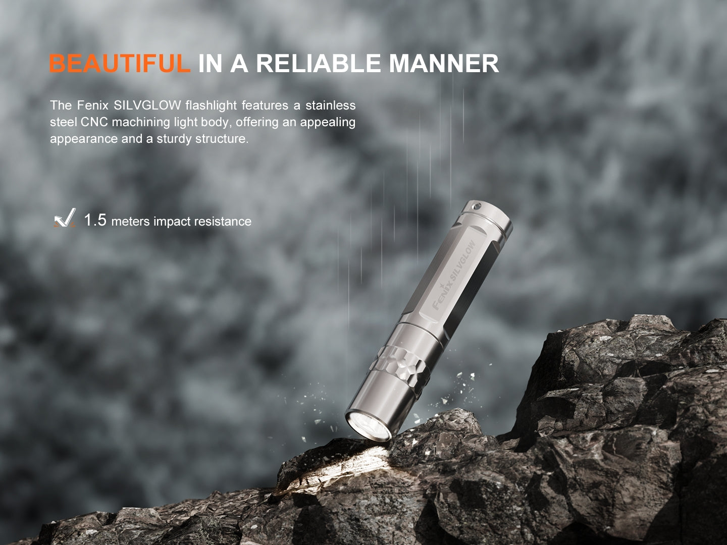 Fenix SilvGlow Limited Edition Collector's AAA Flashlight - Ultra Bright LED Keychain Light for Camping, Hiking & Emergency Use