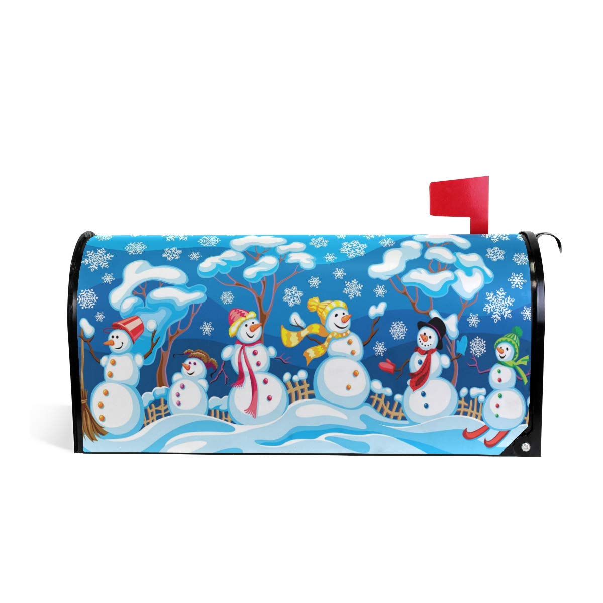 Snowman Magnetic Mailbox Cover for Winter & Christmas - 18