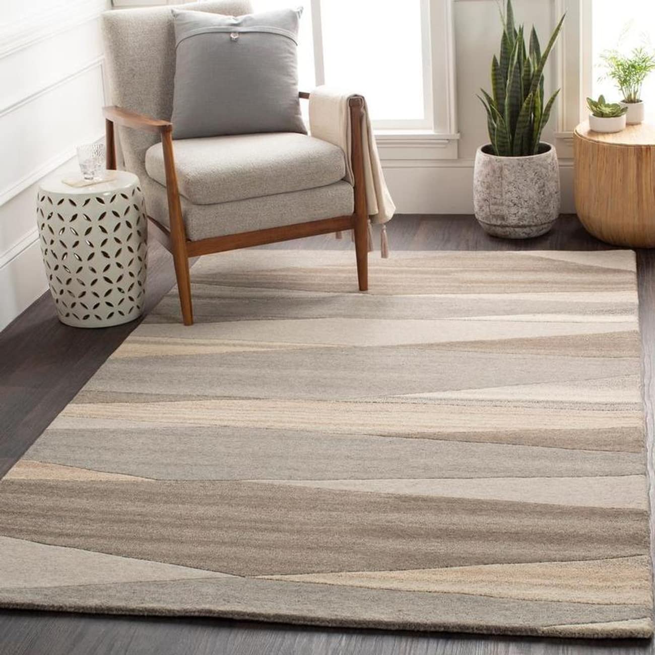 Mark&Day Mulhouse Modern Dark Brown Runner Area Rug 3x12 - Soft Non-Slip Hallway Carpet for Bedroom, Kitchen & Entryway - Stylish Brown/Beige Floor Mat for Home Decor (3' x 12' Runner Rug)