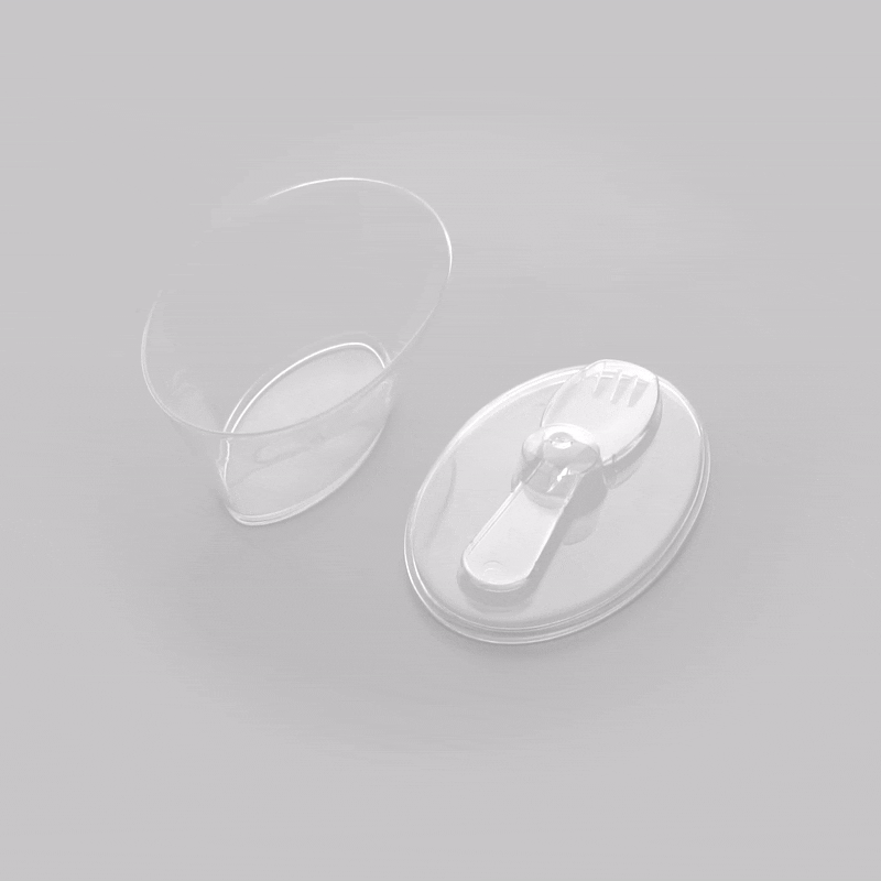 4 oz Clear Plastic Deli Containers with Lids & Sporks - 100 Pack (4.5