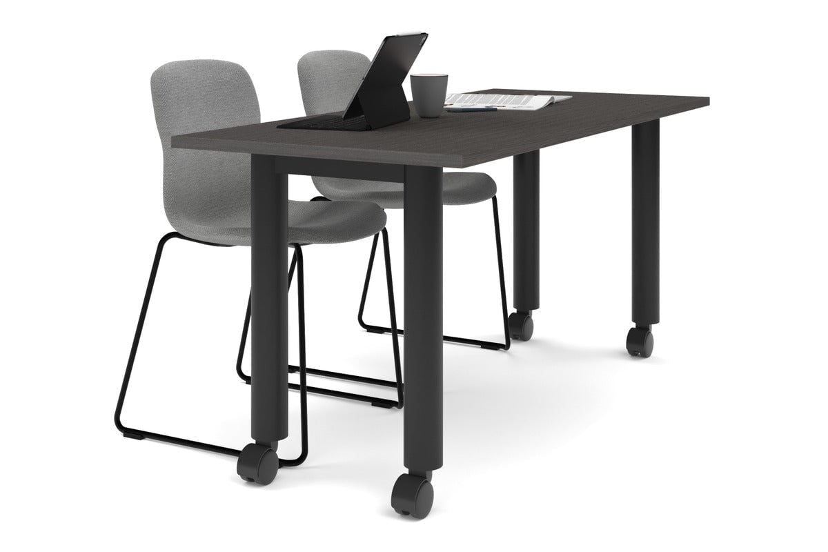 Quadro 80mm Cylinder Leg Mobile Table - 1800L x 700W Adjustable Rolling Workbench for Office, Workshop & Industrial Use
