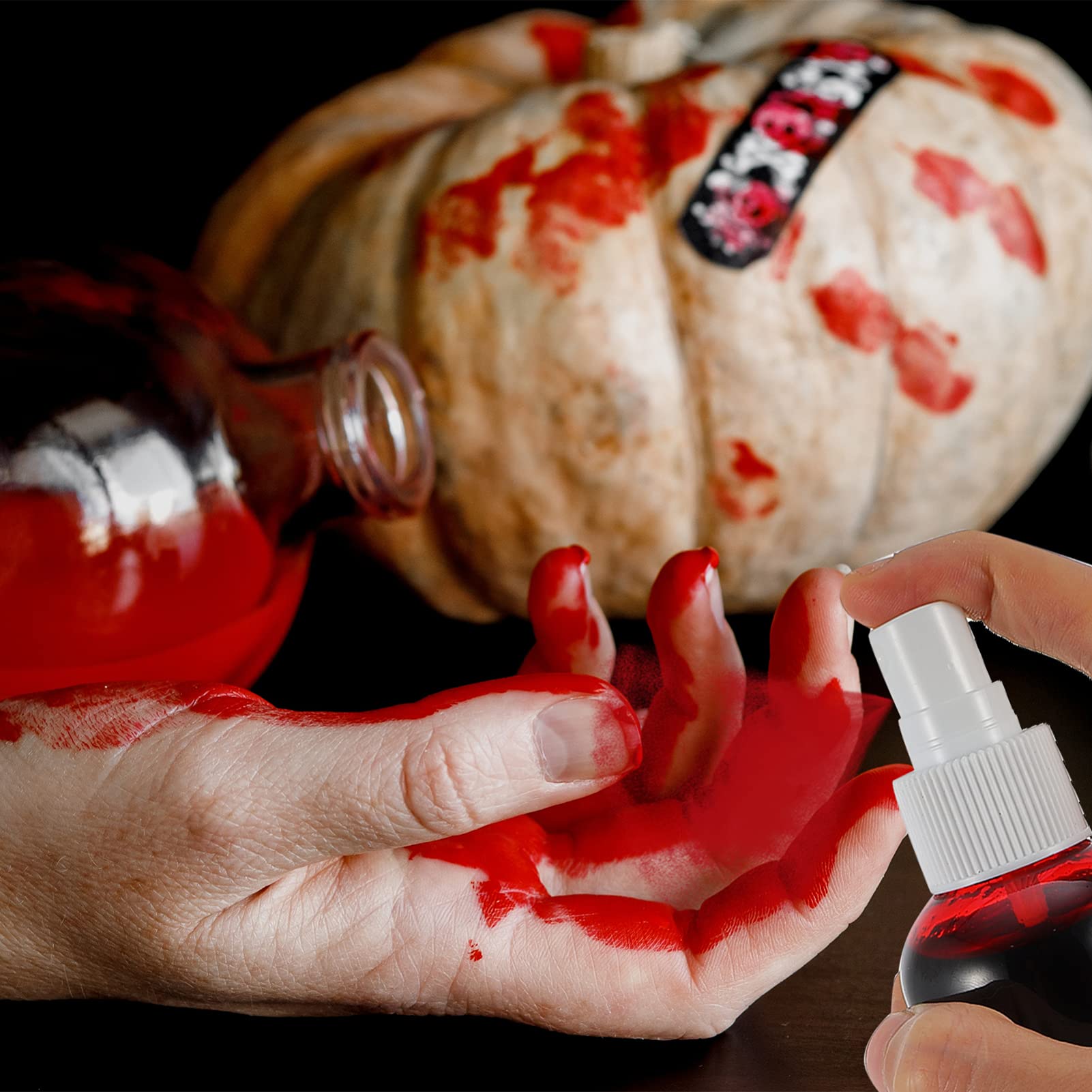 BESPORTBLE 2 Pack Fake Blood Spray - Realistic Artificial Plasma & Blood Splatter for Halloween Makeup, Cosplay, and Special Effects - Includes Fake Scab Gel for Costumes, Theater, and SFX Scenes