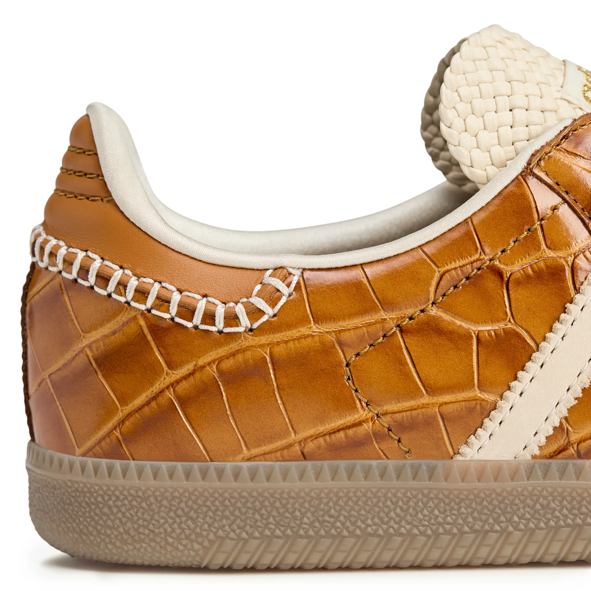 Adidas Samba Wales Bonner Brown Crocodile Leather Sneakers - Stylish & Comfortable for Casual Wear, Street Style & Everyday Fashion