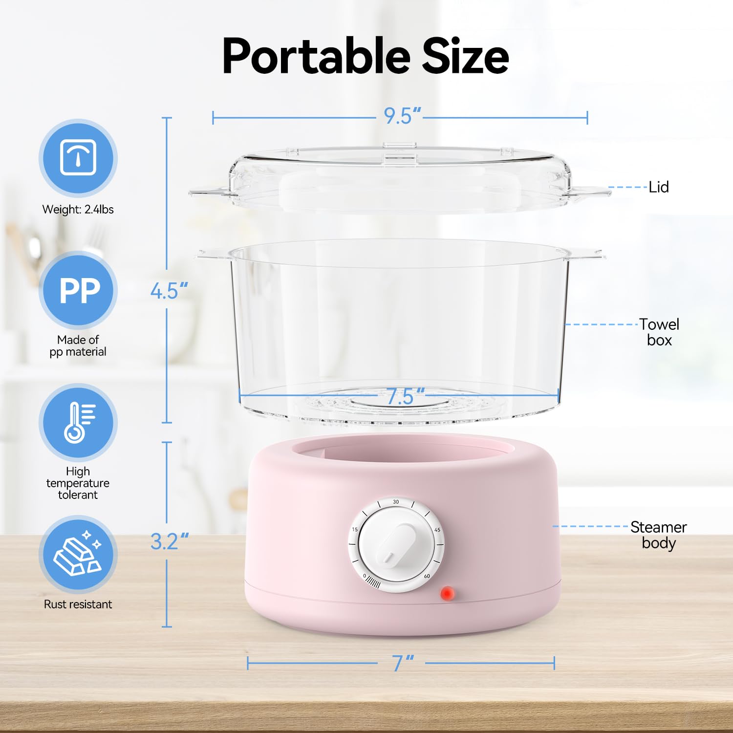 Fast Heating Mini Towel Warmer for Spa & Salon - Portable 8-Towel Steamer for Facials, Bathroom & Home Use - Compact Pink Towel Heater for Relaxation & Skincare Routine
