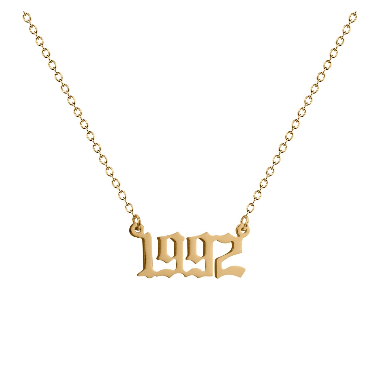 MILAX Stainless Steel Number Pendant Necklace for Women & Teen Girls - 1990-2000 Gold Charm Necklace Jewelry (Letter C, One Size) - Perfect for Birthdays, Anniversaries & Graduation Gifts