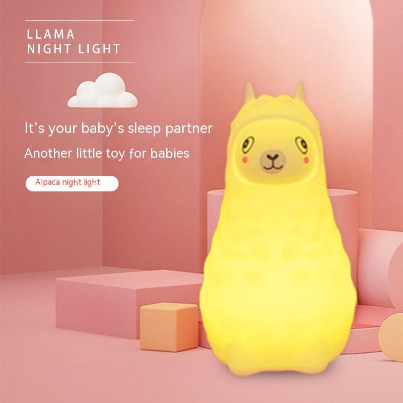 Cute Alpaca Night Light for Kids - Soft Glow Nursery Lamp for Bedroom, Baby Room Decor & Cozy Nighttime Reading