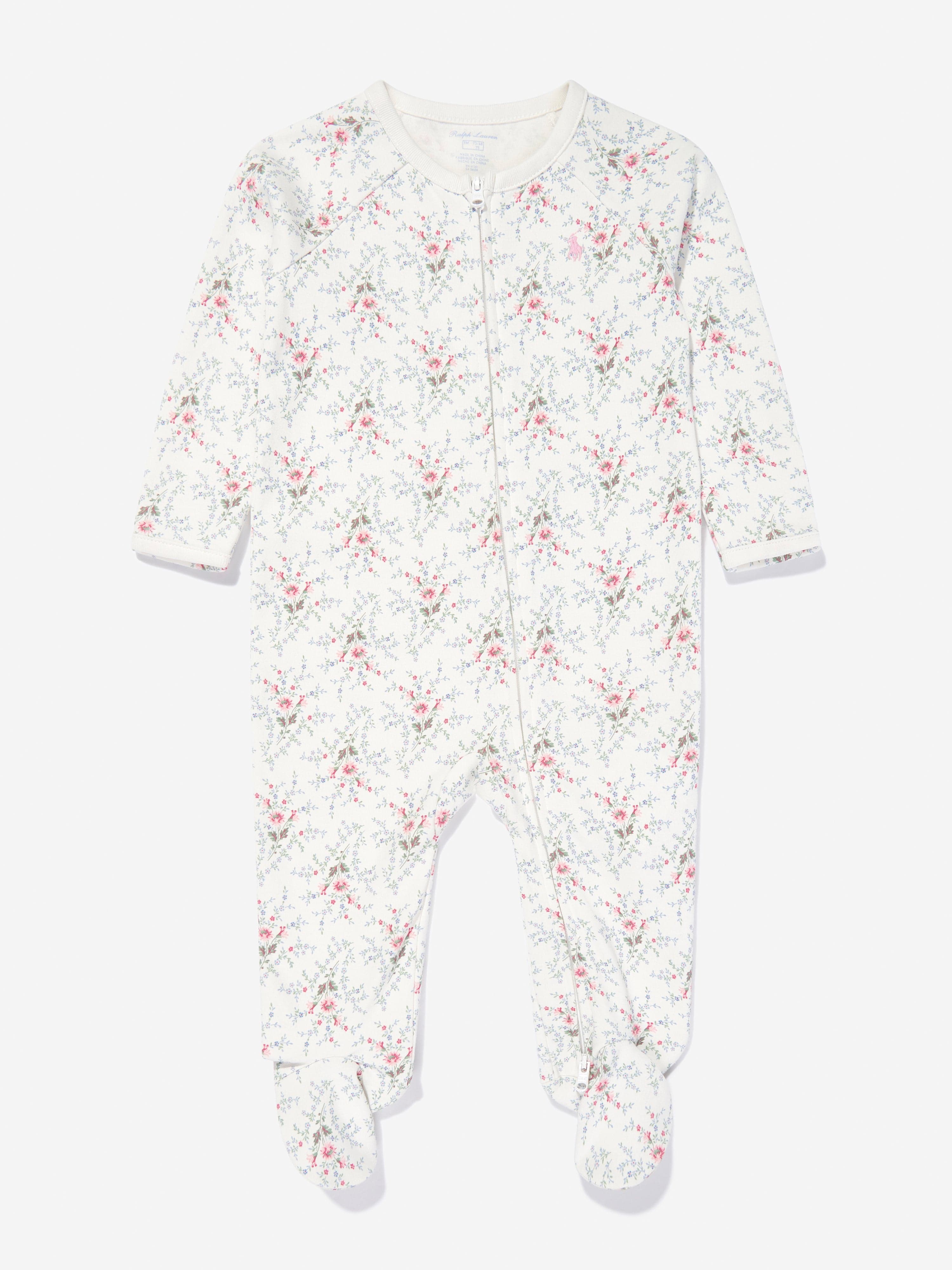 Adorable Ivory Floral Babygrow and Hat Set for Baby Girls | Soft & Comfortable Newborn Outfit | Perfect for Photoshoots, Christenings & Special Occasions
