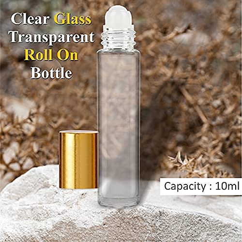 Zenvista 10ml Reusable Roll On Glass Bottles (Pack of 10) - Empty Refillable Essential Oil Bottles for DIY Perfume, Aromatherapy, Lip Balm | Clear Travel-Friendly Roller Bottles | Perfect for Home Spa, Yoga, Meditation & Gift Sets