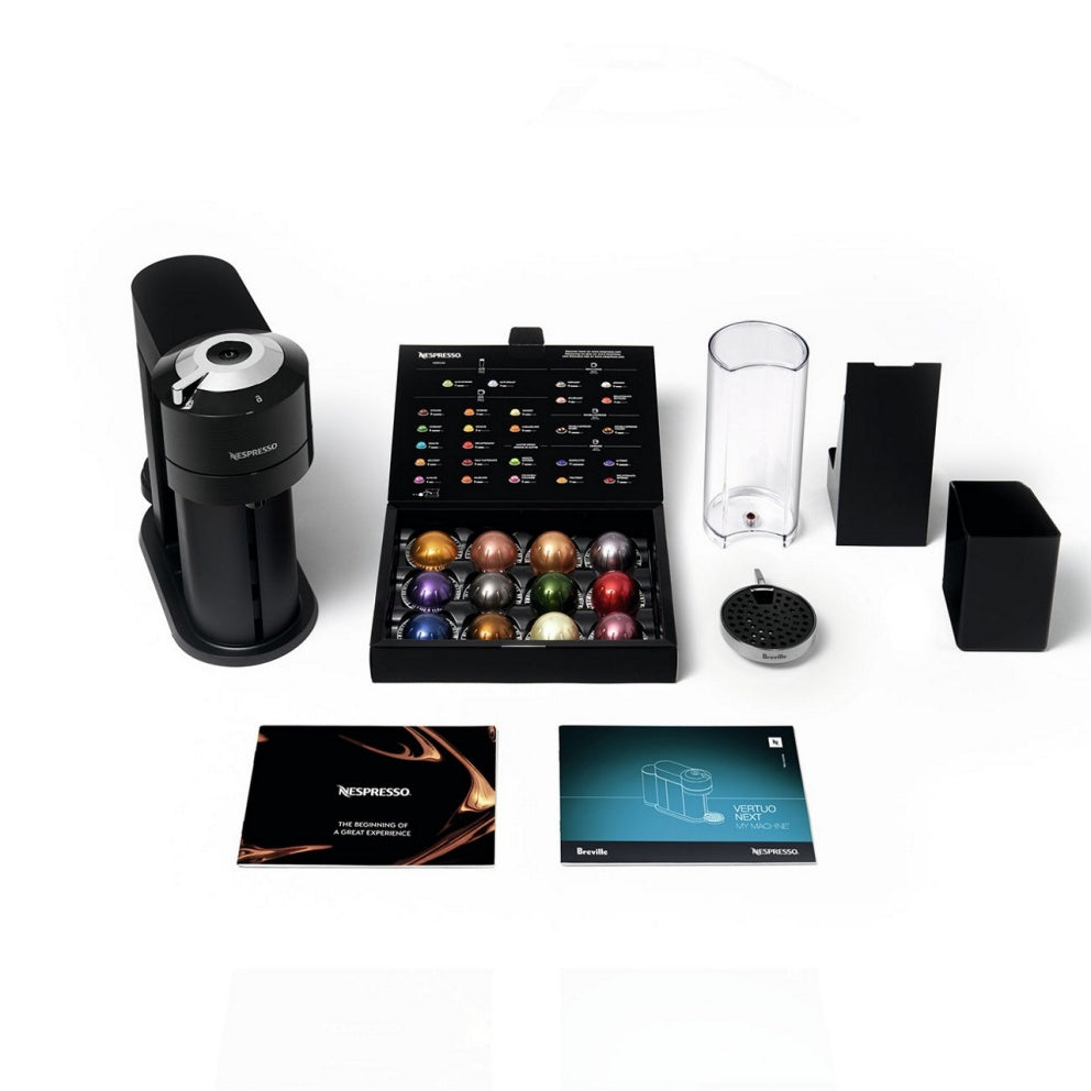 Breville Vertuo Next Premium Espresso Machine with Aeroccino 3 Milk Frother - Classic Black (BNV560BLK1BUC1) | Single-Serve & Double Espresso Maker for Home Baristas | Perfect for Morning Coffee & Entertaining Guests
