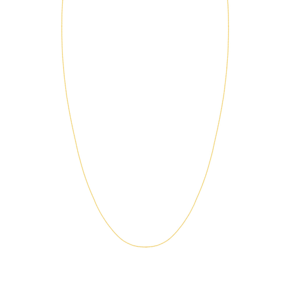 14K Gold 0.42mm Box Chain Necklace - Dainty & Delicate Jewelry for Women, Perfect for Layering, Pendants & Everyday Wear