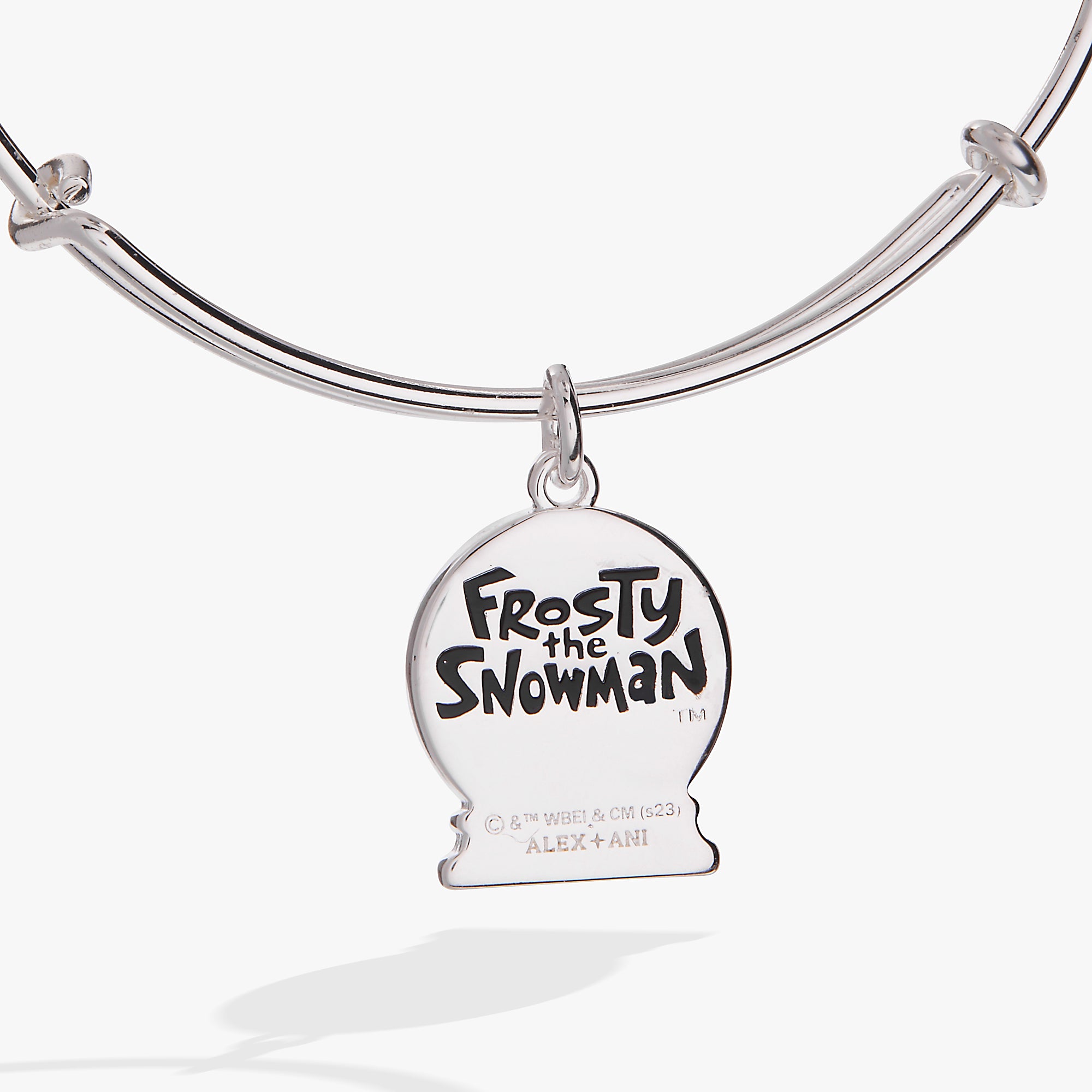 FROSTY THE SNOWMAN™ Snowglobe Charm Bangle Bracelet - Christmas Holiday Gift for Women & Girls - Perfect for Winter Parties, Gift Exchanges & Festive Jewelry Collection