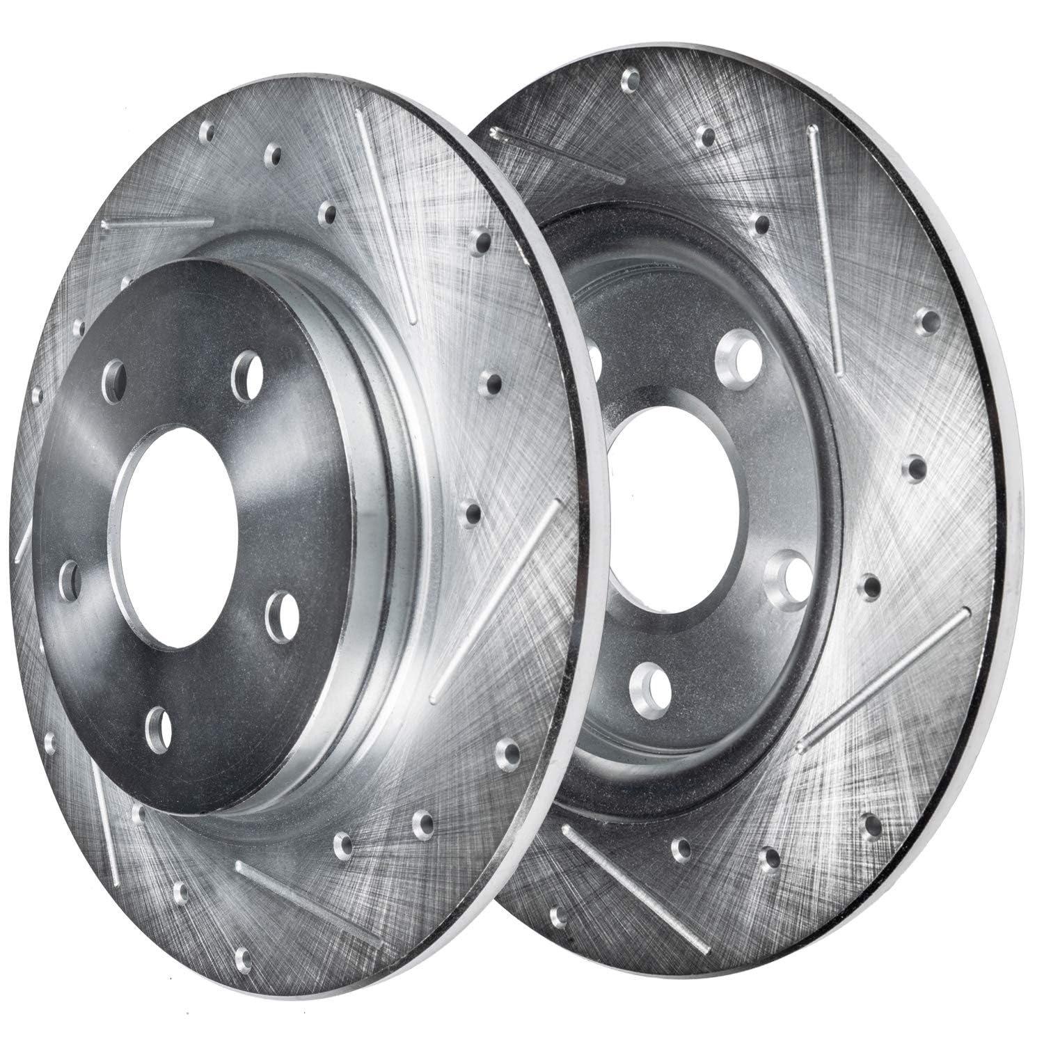 Detroit Axle - Drilled & Slotted Brake Rotors & Ceramic Pads Kit for 1996-1999 Audi A4 Quattro (Front 11.34