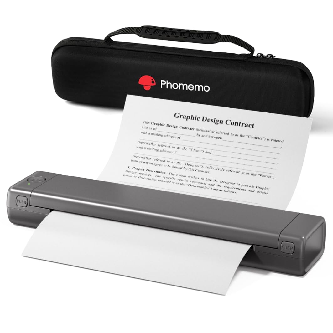 Phomemo M08F Pro Wireless Portable Thermal Printer - Inkless Bluetooth Printer for iOS, Android, PC - Supports 8.5
