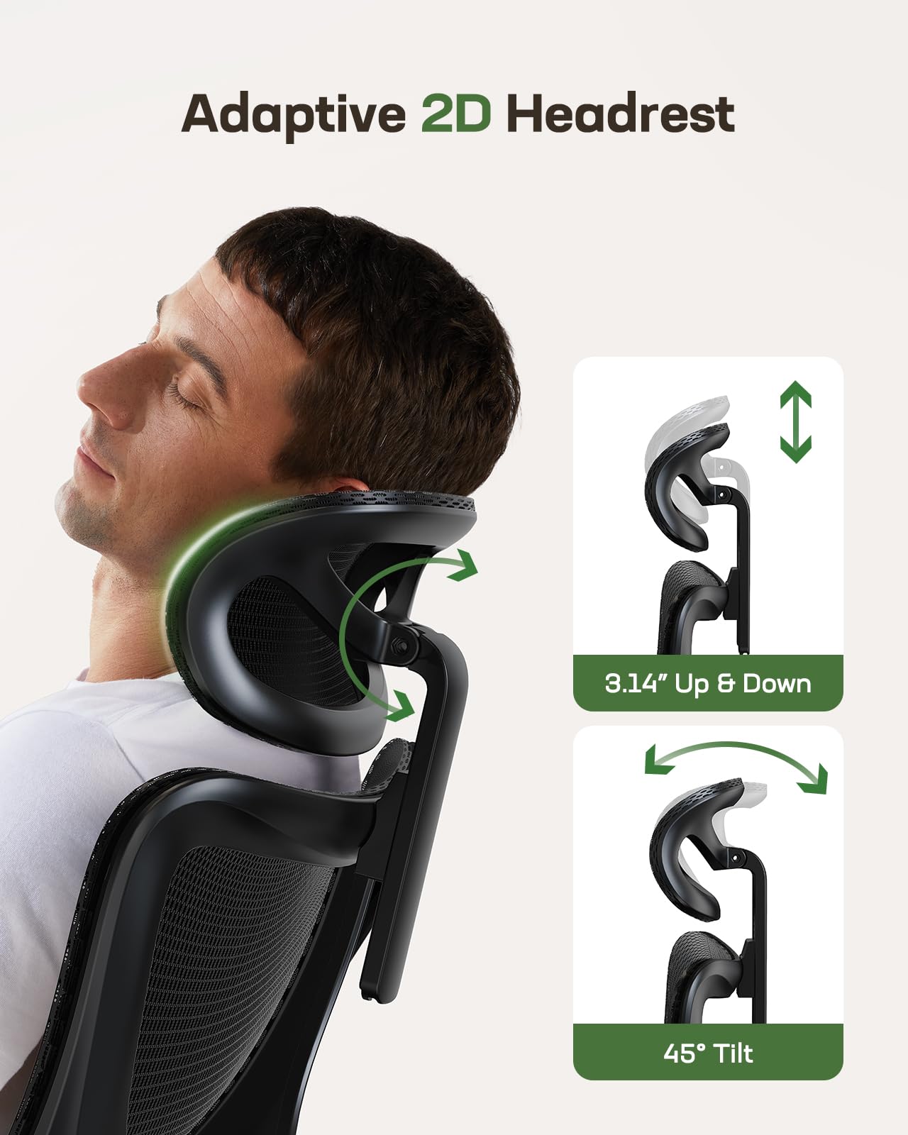 Ergonomic Mesh Office Chair with Lumbar Support - High Back Adjustable Desk Chair for Home Office & Gaming, 2D Headrest & 3D Flip-Up Armrests, Perfect for Long Work Sessions & Comfortable Gaming Setup