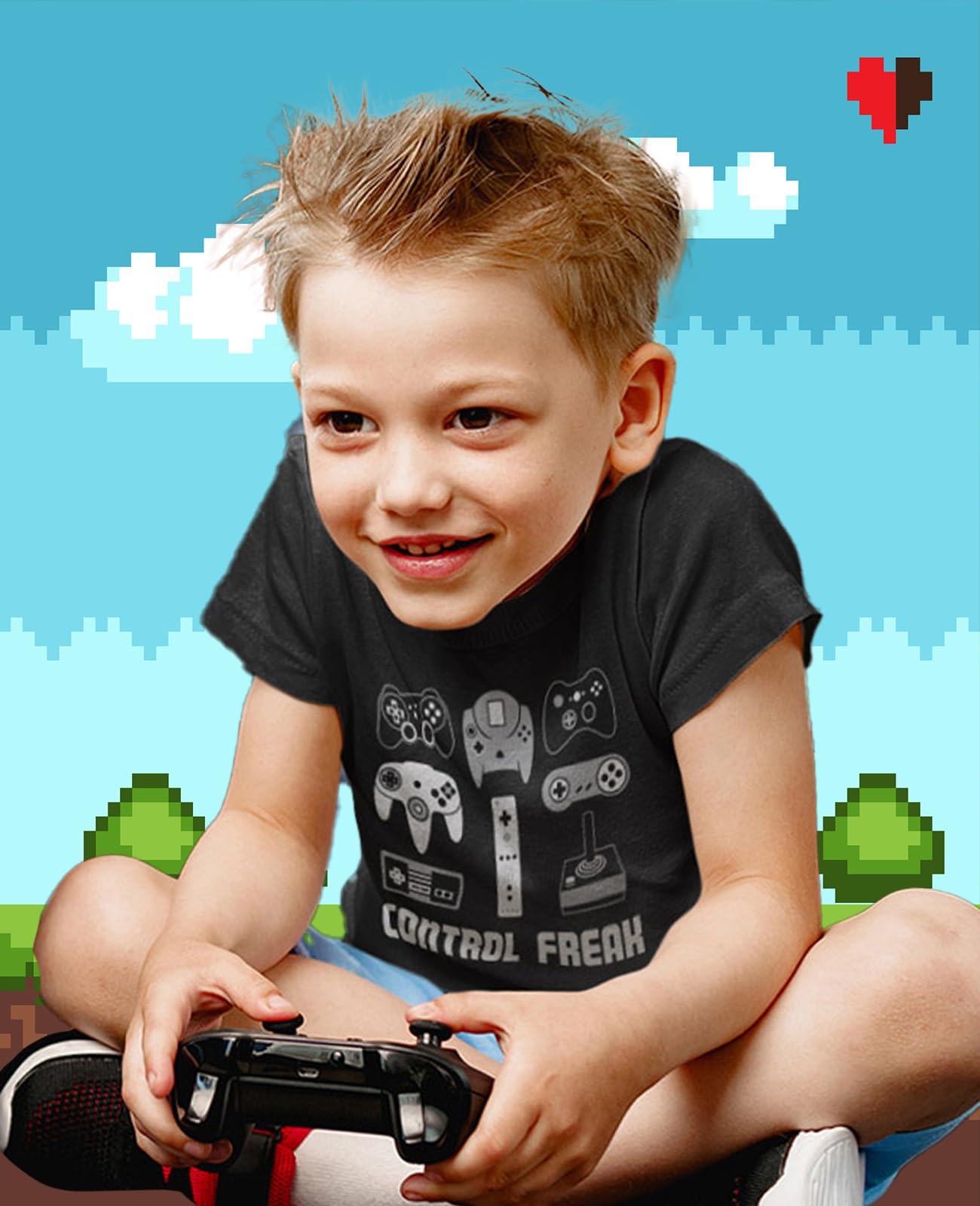 TeeStars Video Game Control Freak Funny Gamer T-Shirt for Youth & Kids - Perfect for Gaming Parties, Cosplay & Casual Wear