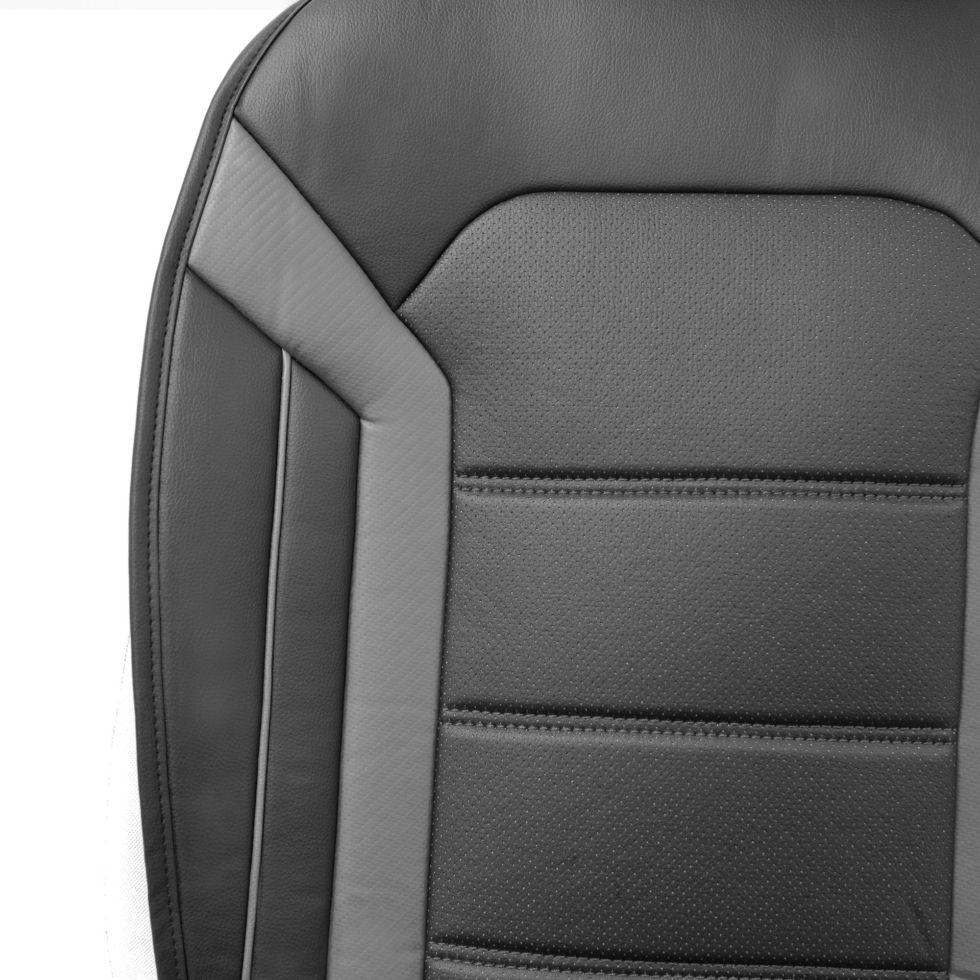 Universal Faux Leather Car Seat Cover - Split Bench Fit for SUV, Sedan, Van - Gray Interior Upgrade