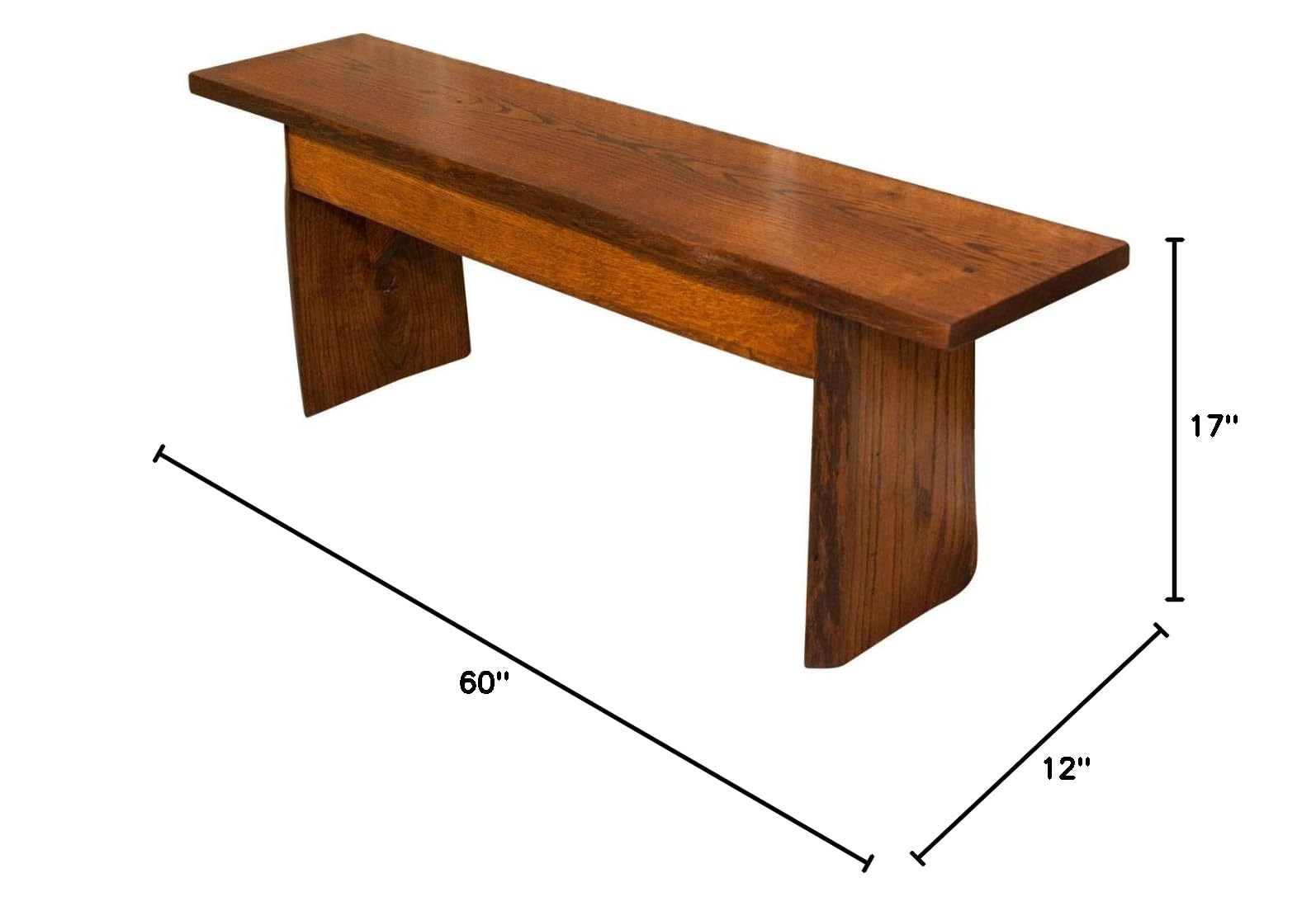 Live Edge Wooden Bench – Solid Oak Wood Dining Bench – Rustic Home Decor Furniture – Natural Edge Wood Slab Bench (5 Feet Long, Michaels Stain) – Perfect for Farmhouse Dining Rooms, Entryway Seating & Outdoor Patio Decor