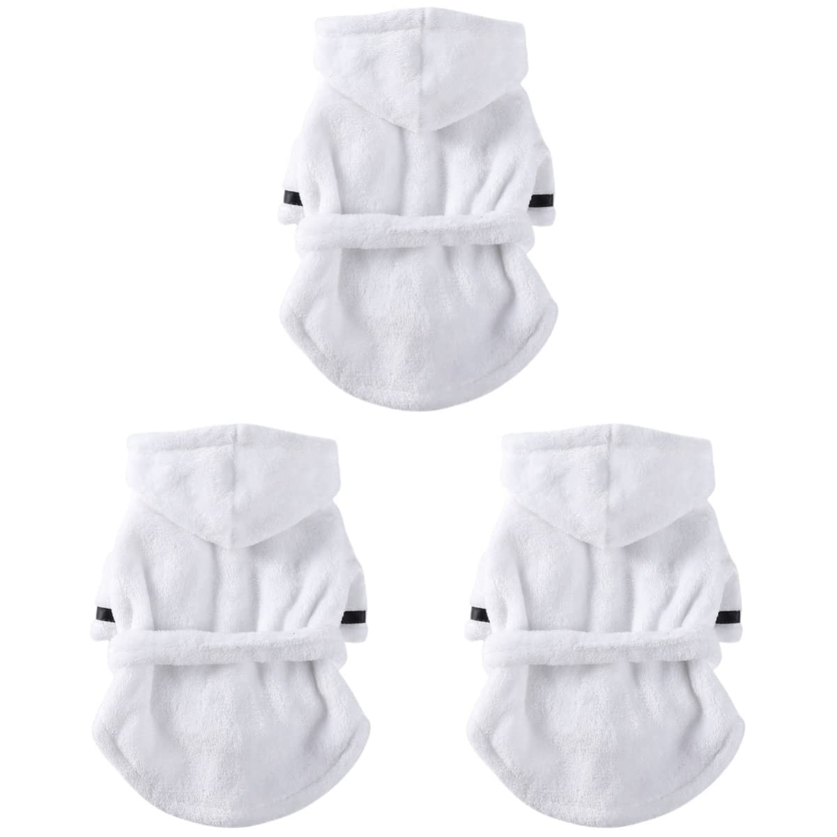 POPETPOP 2-Pack Dog Pajamas with Hooded Bathrobe & Towel - Soft Pet Robe for Small to Medium Dogs - Perfect for Bath Time, Grooming & Cozy Nights at Home