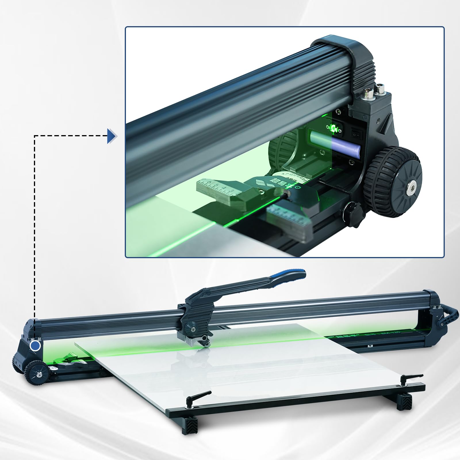 48 Inch Manual Tile Cutter - Professional Porcelain Tile Cutting Tool with Transport Handle & Wheels for Flooring, Backsplash, and DIY Home Renovation Projects